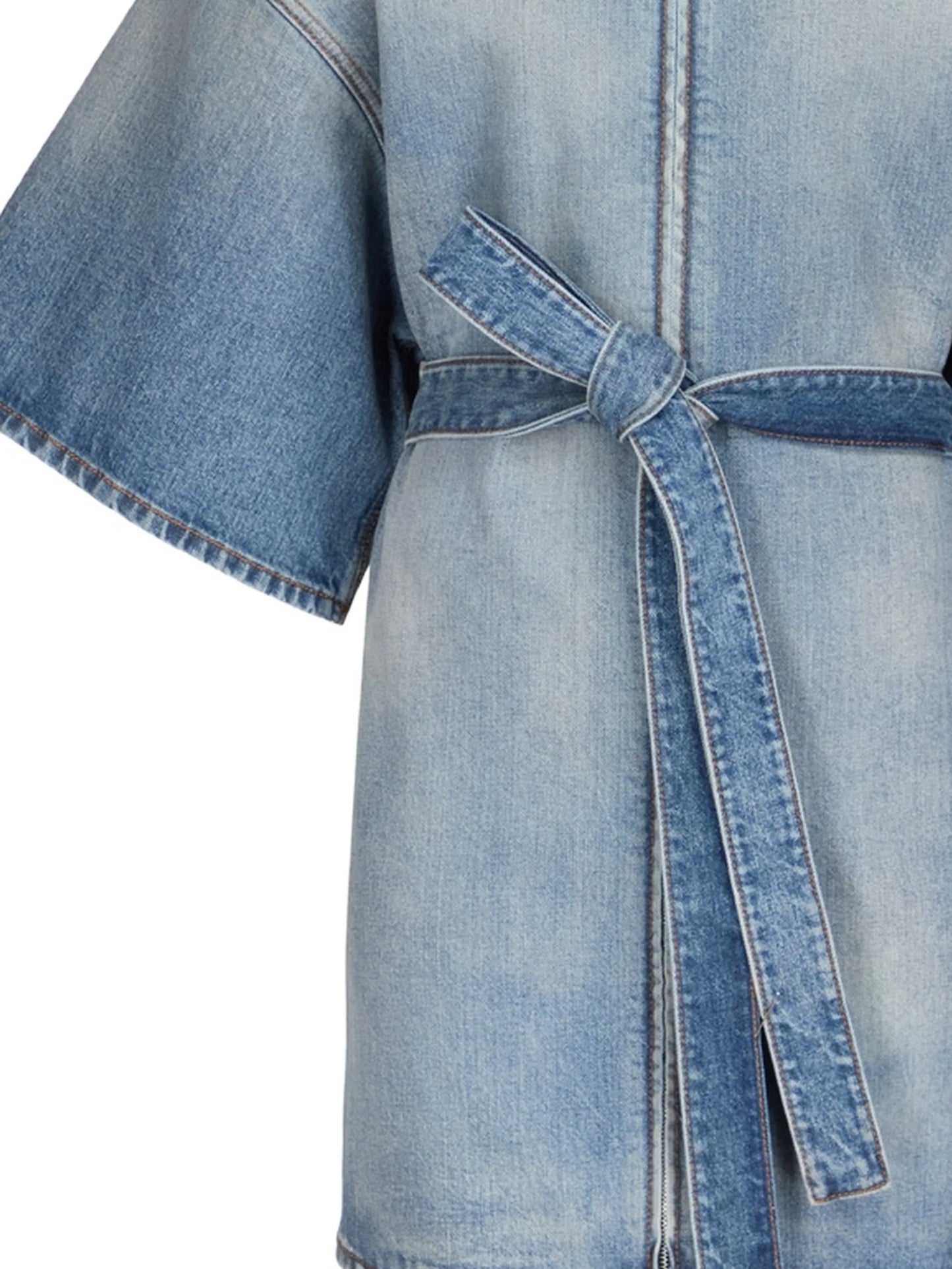 belted zip-up mini dress