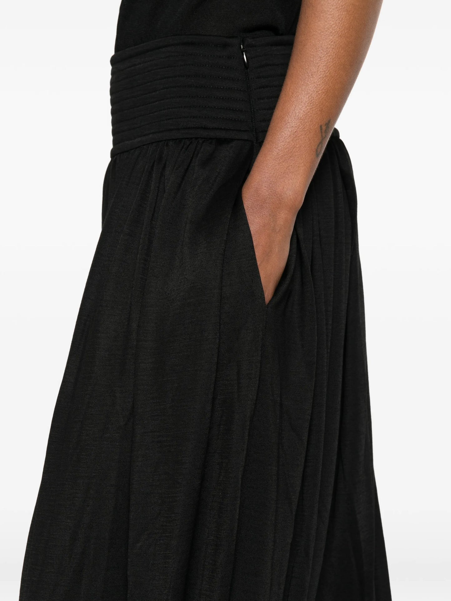draped tapered trousers