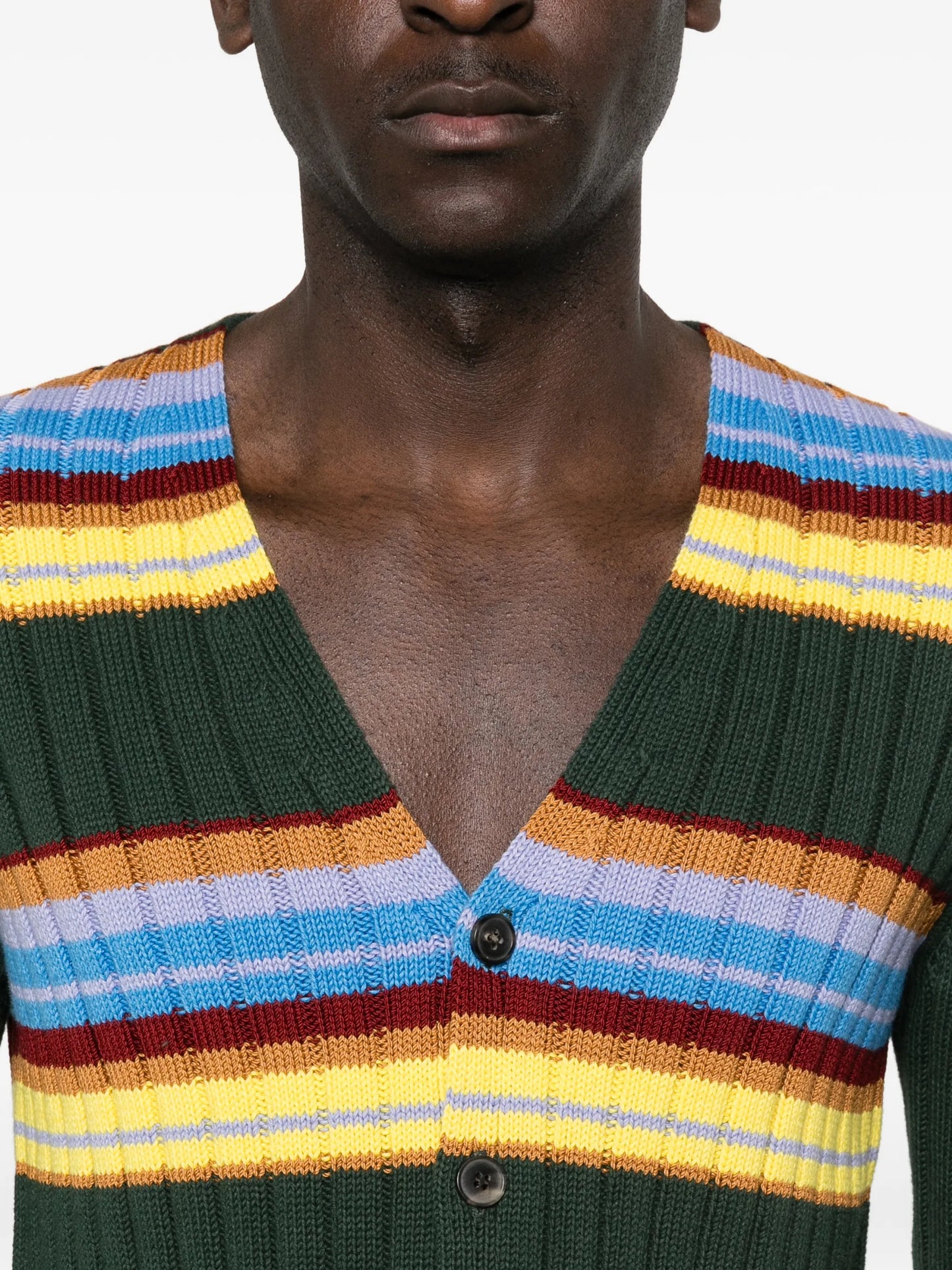 striped ribbed cardigan