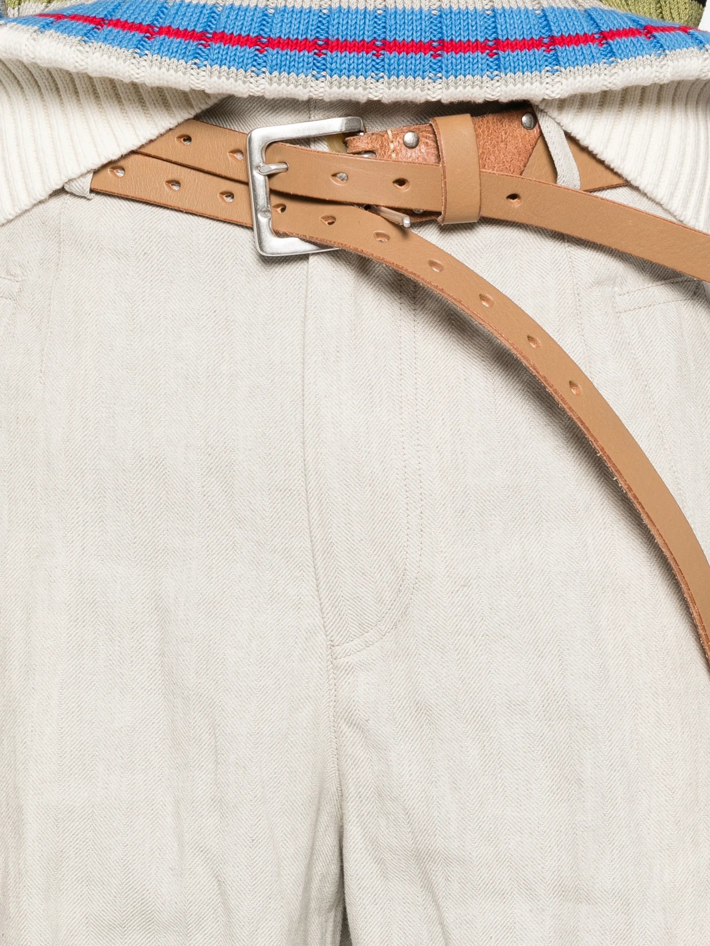 side-pocket straight trousers