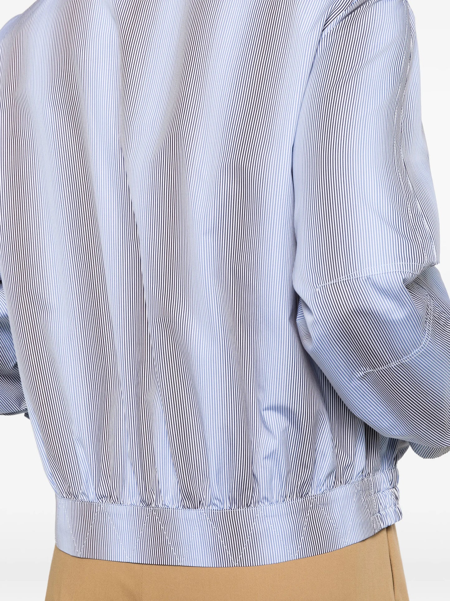 funnel-neck striped jacket