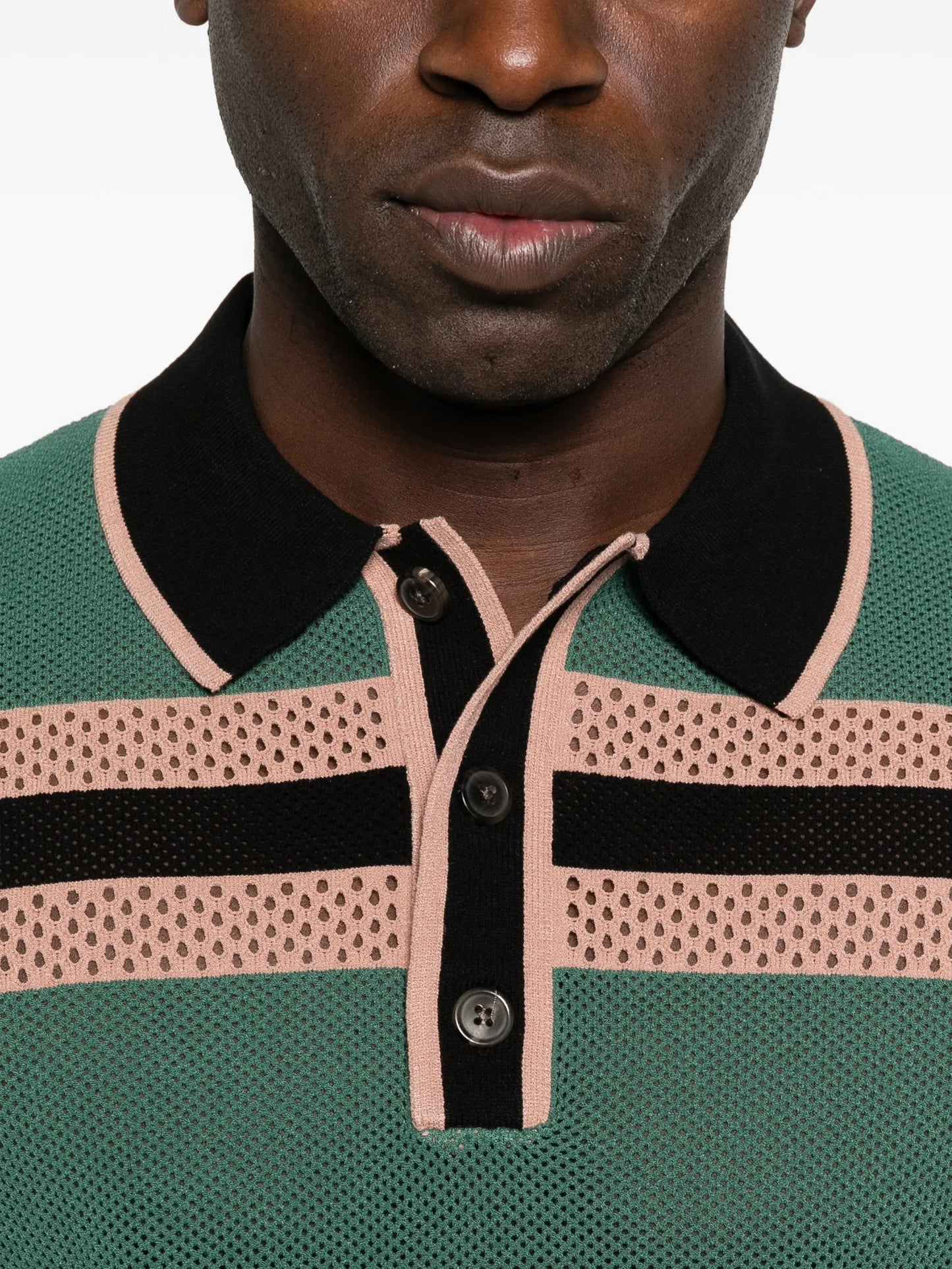 striped-pattern polo shirt