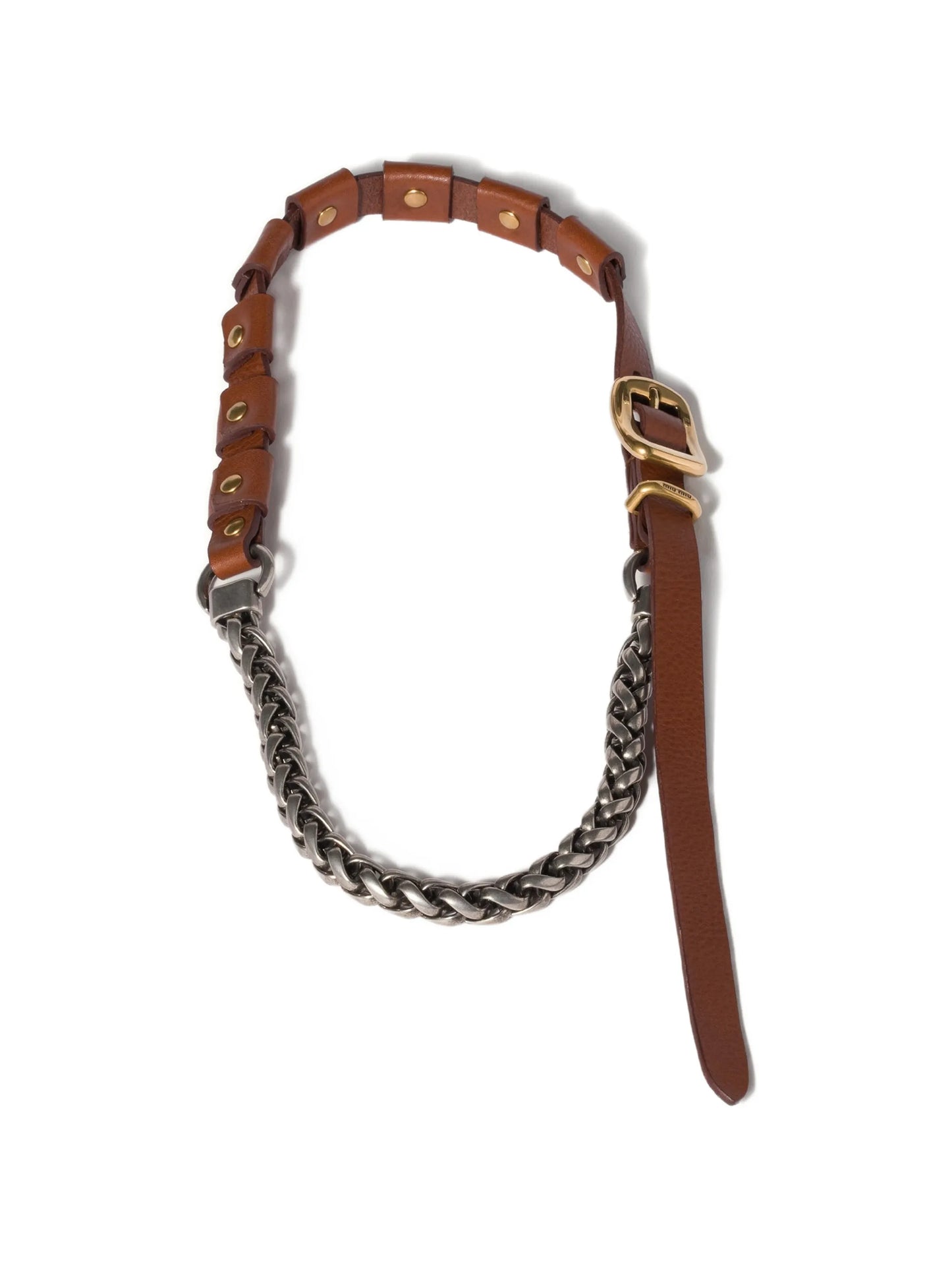 chain-link leather necklace