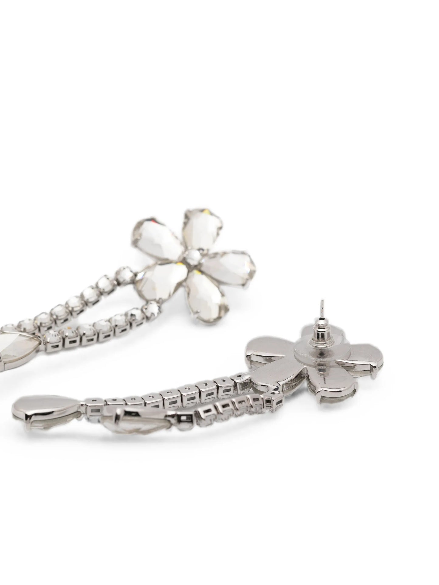 crystal flower droplet earrings