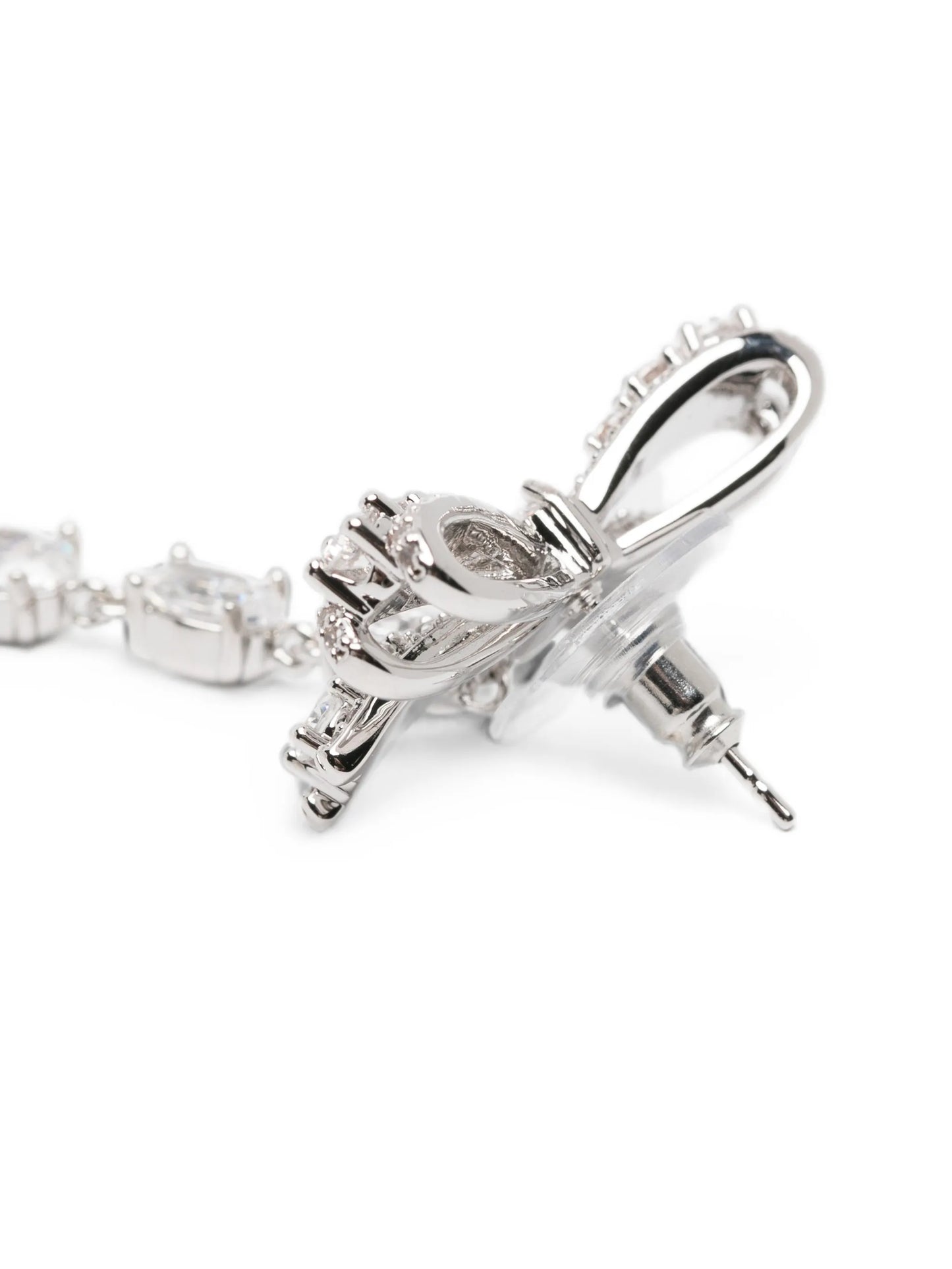 crystal-bow drop earrings