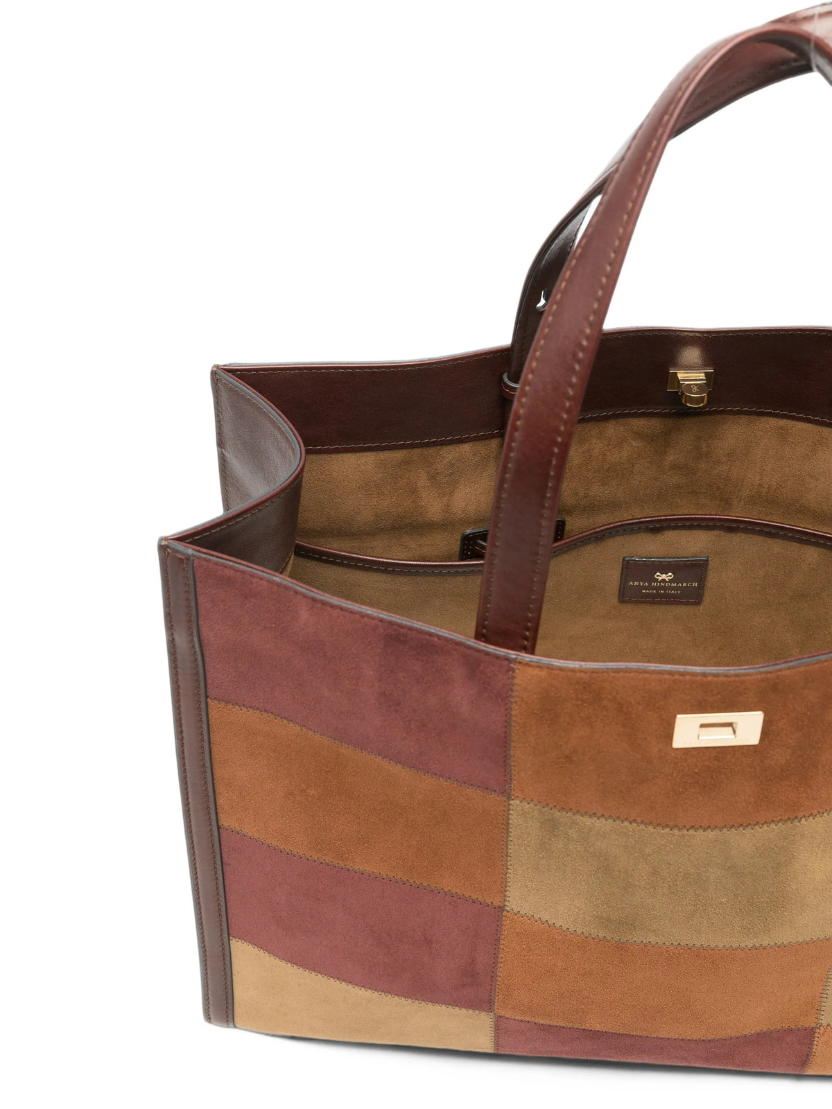 Mortimer patchwork suede tote bag
