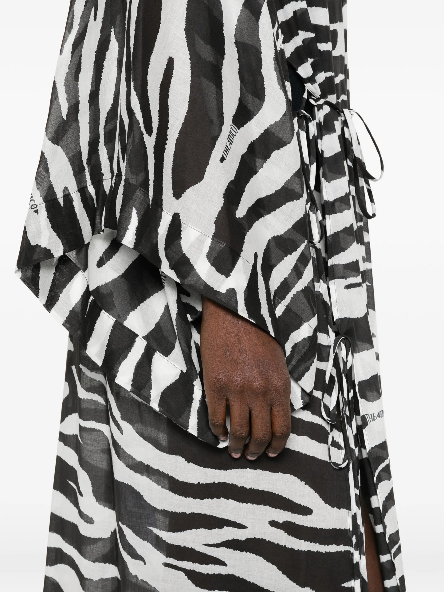 zebra-print semi-sheer kaftan