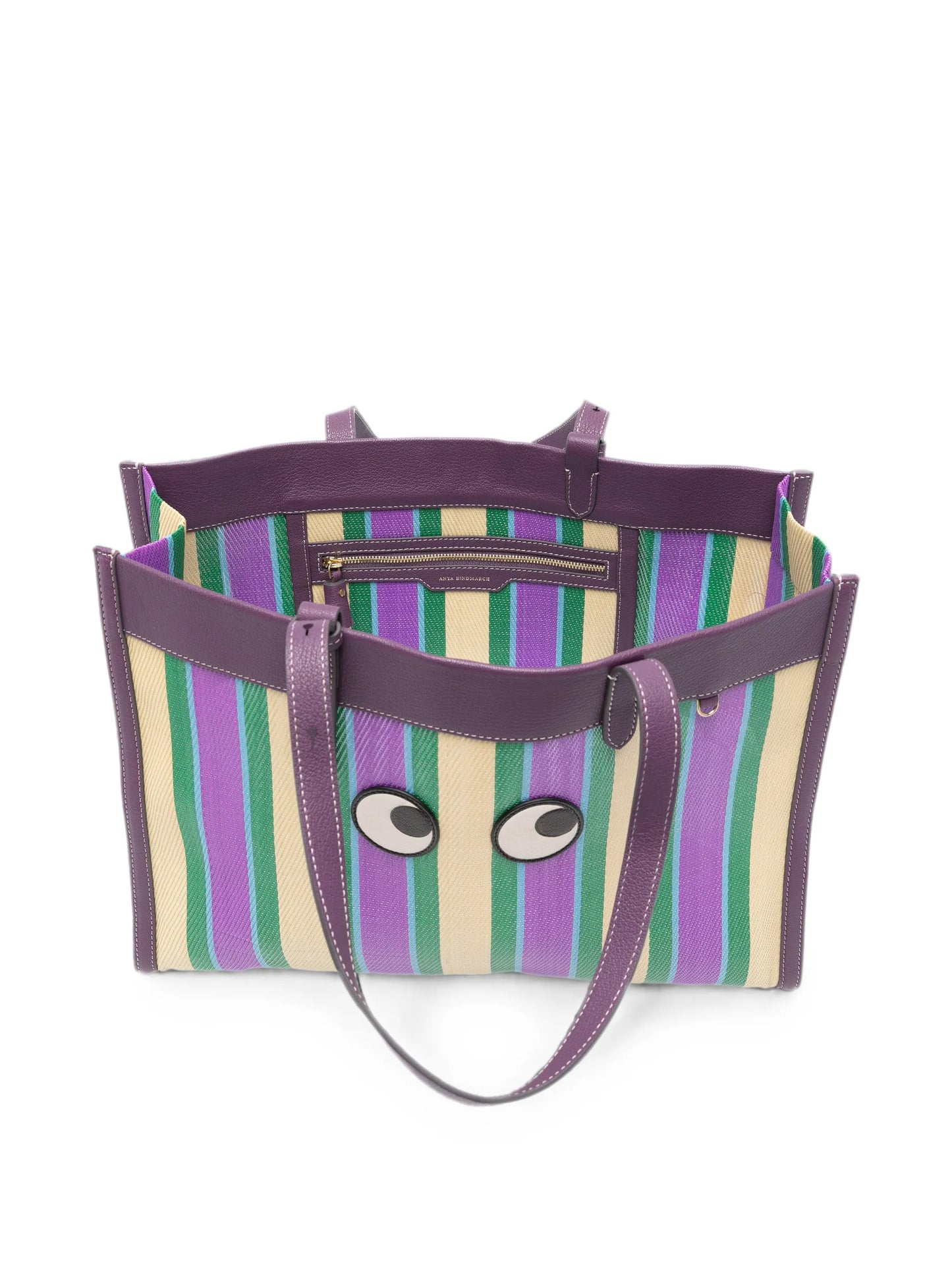 E/W Eyes striped shoulder bag