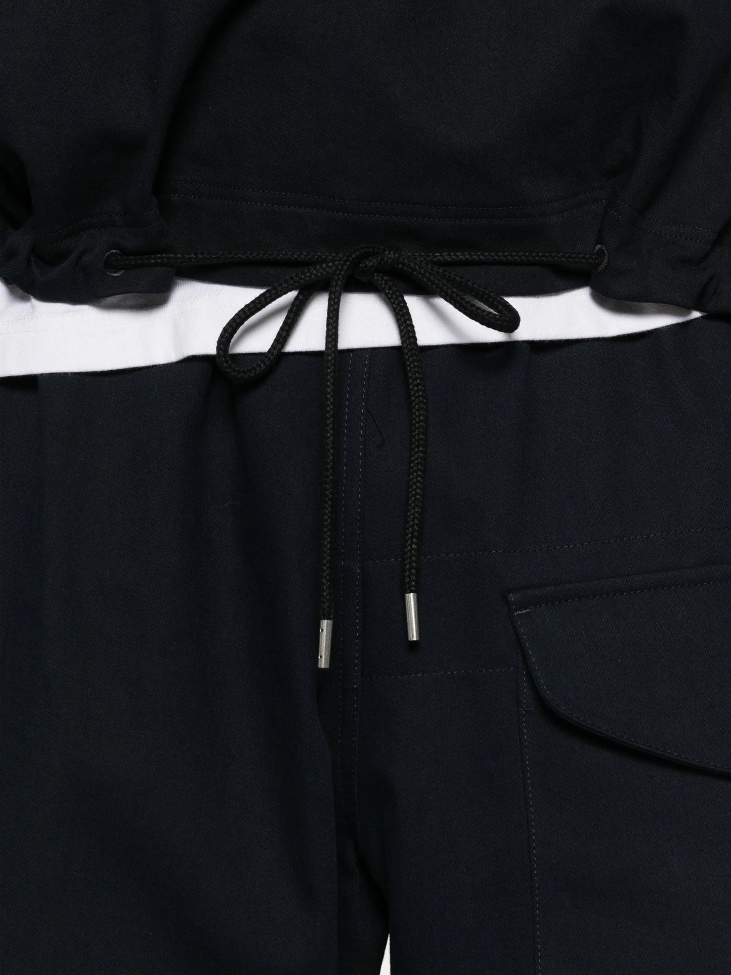 drawcord-hem chest-pocket shirt