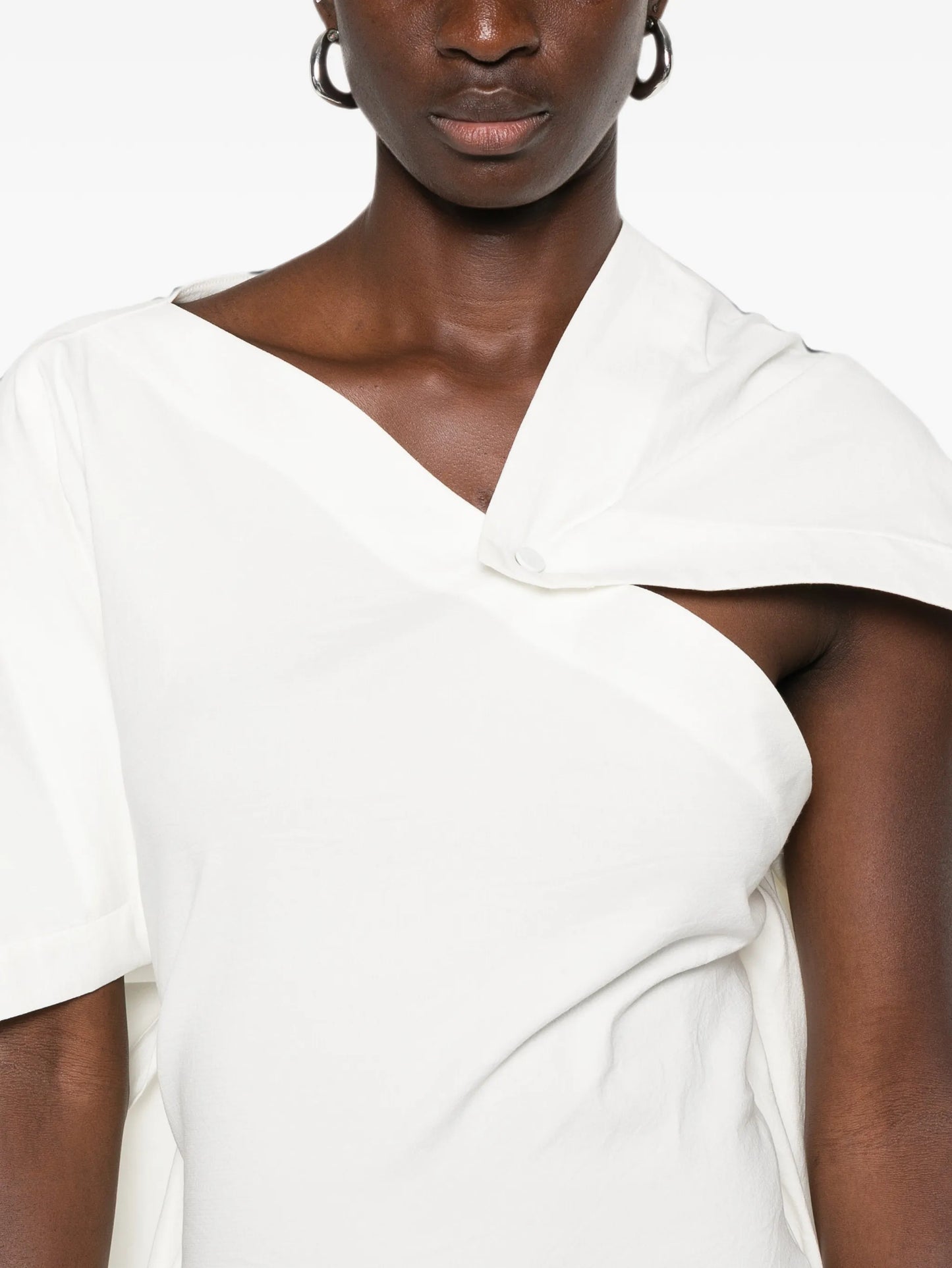 asymmetric draped mini dress