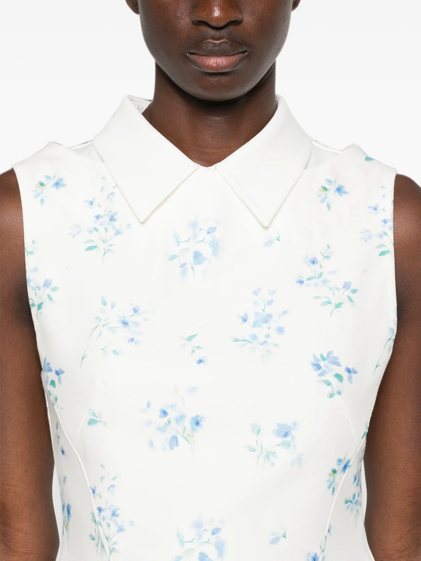 floral-print mini dress