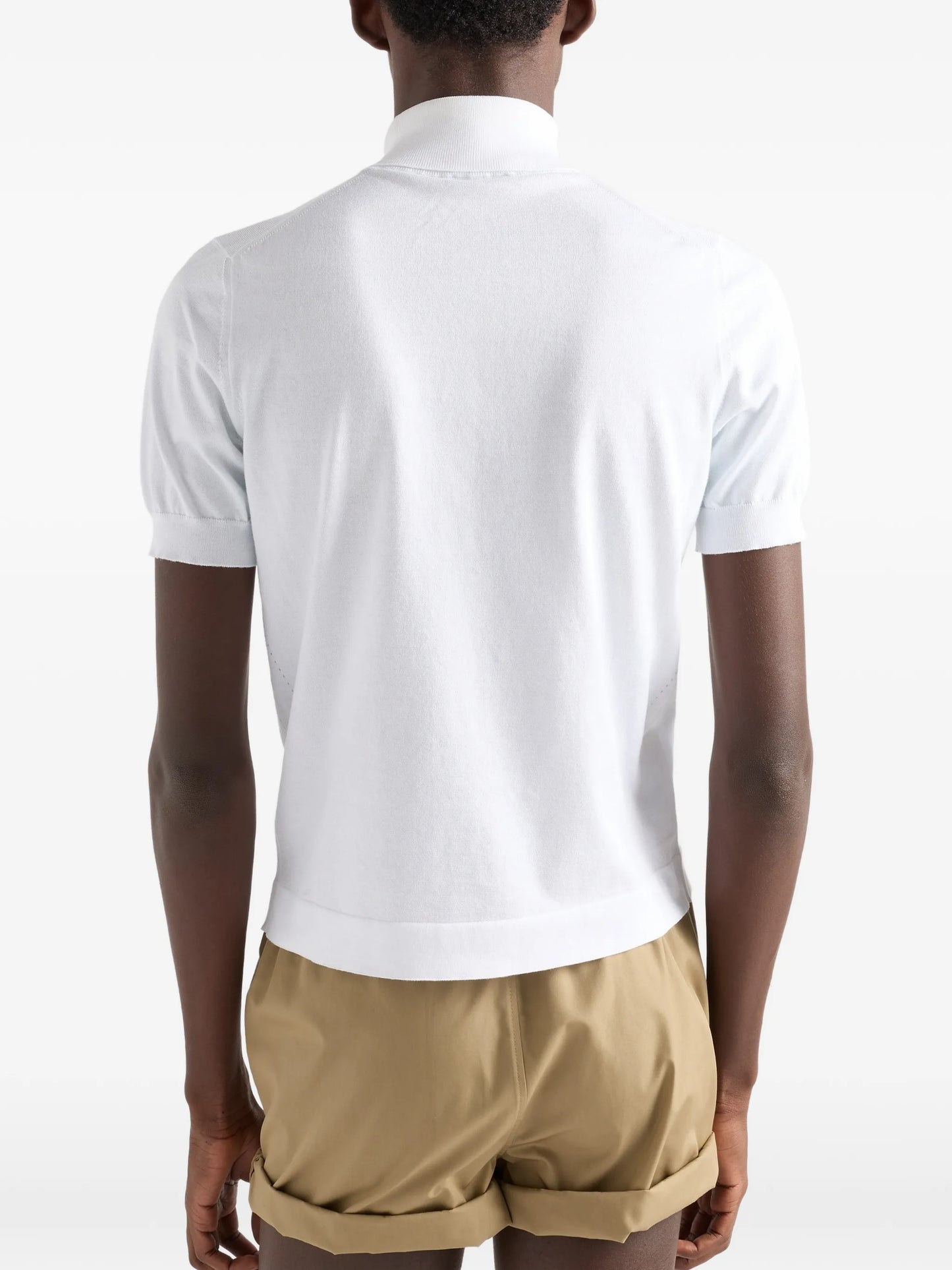 short-sleeve turtleneck sweater