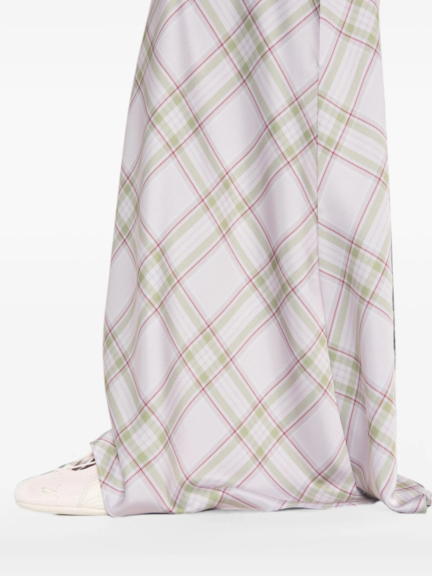 tartan-pattern maxi skirt