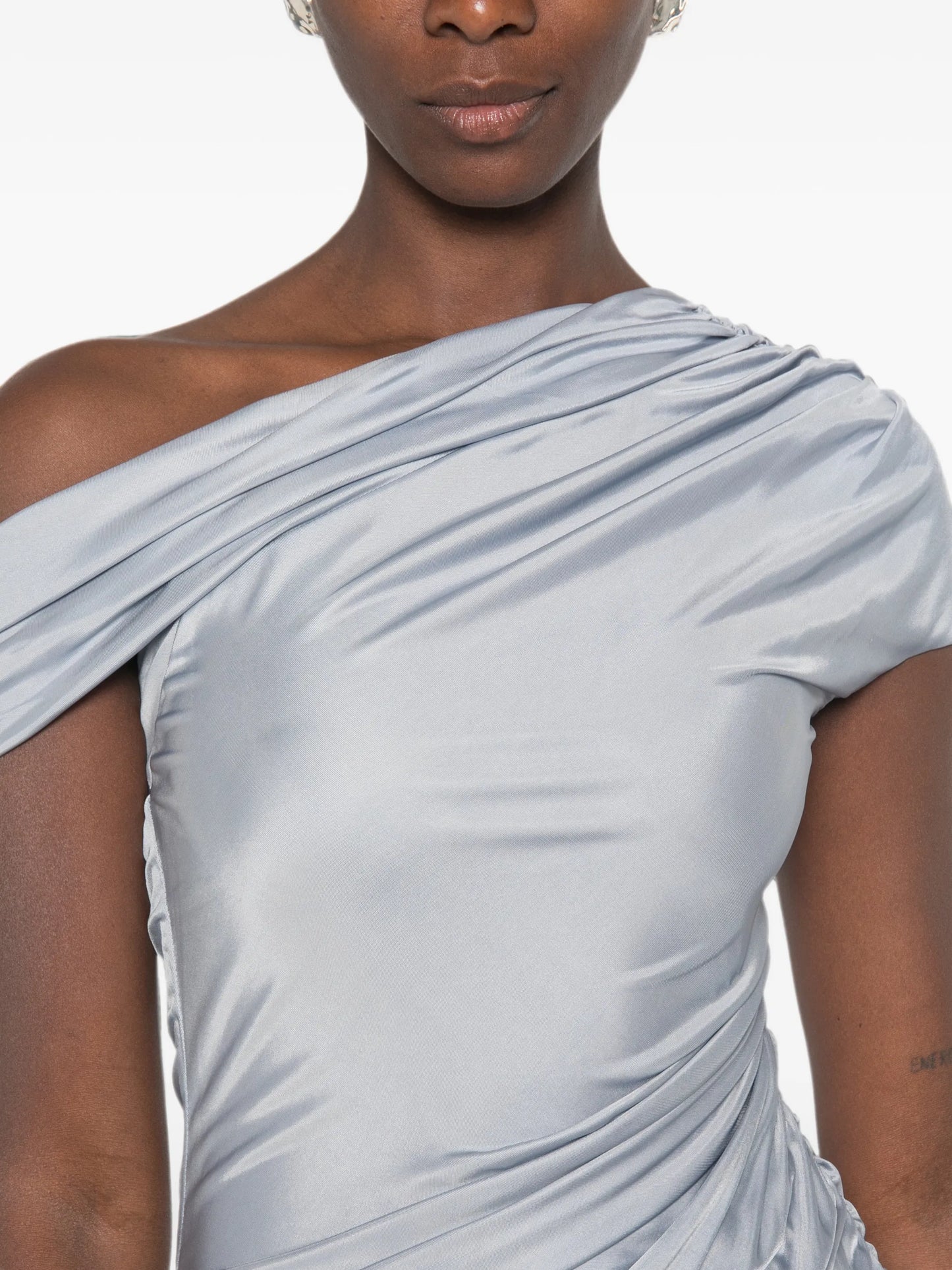 ruched off-shoulder dress
