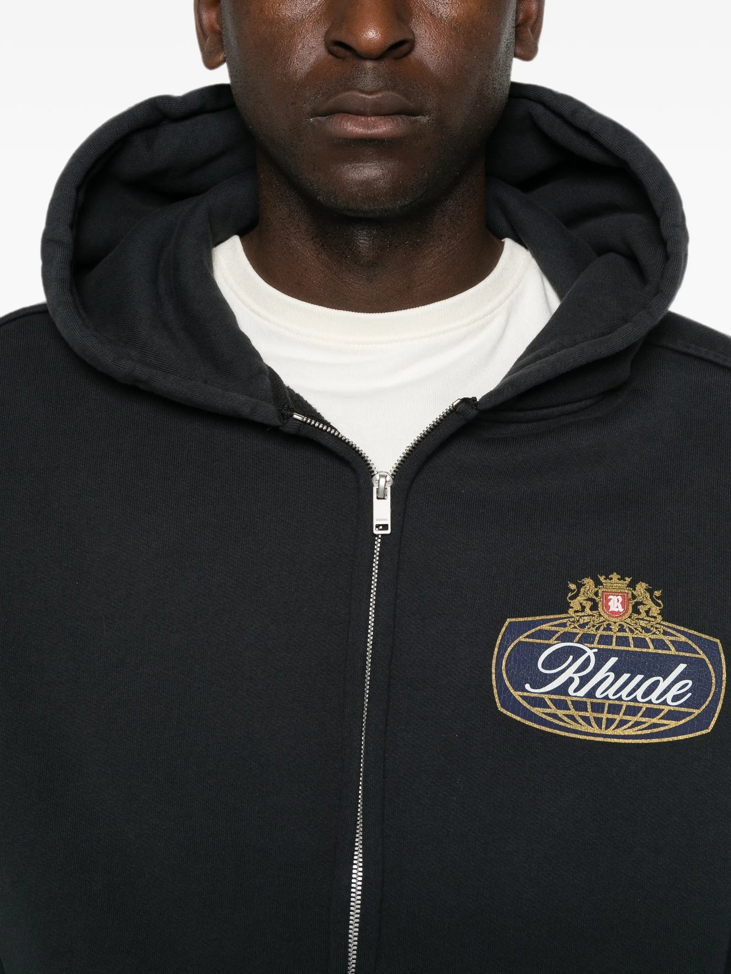 safari crest zip-up hoodie