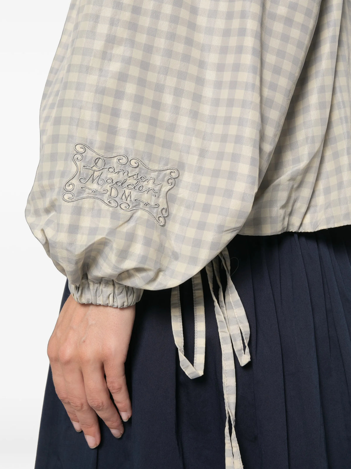 Lailah gingham-print bomber jacket