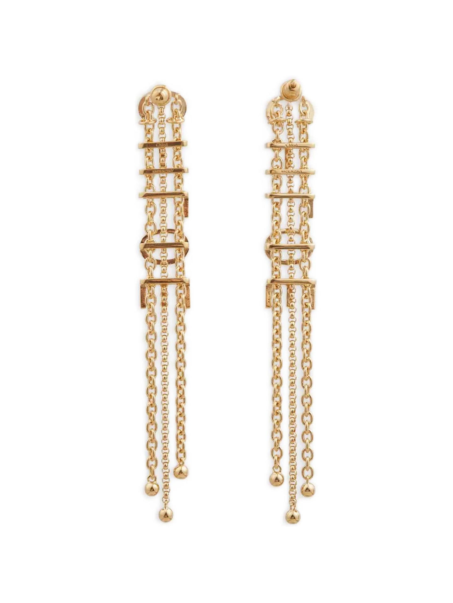logo-lettering chain-link earrings
