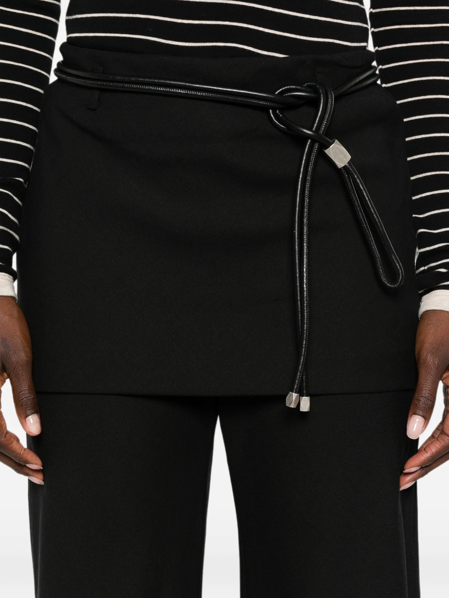 twill apron-style trousers