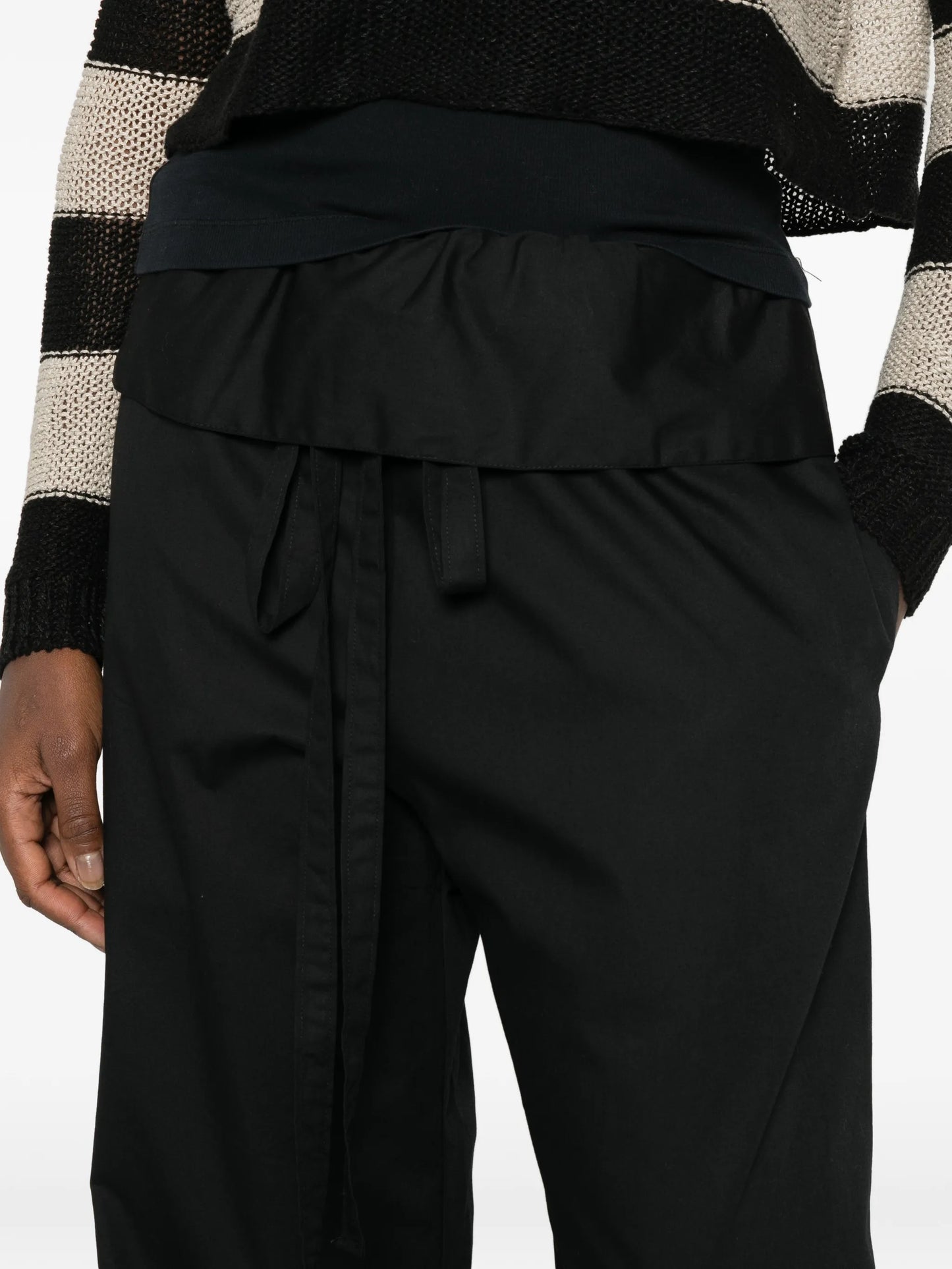 peplum drawstring trousers