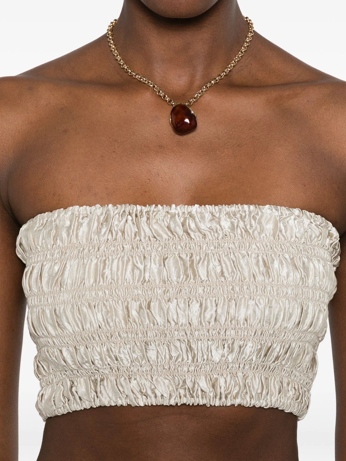 textured satin smock top