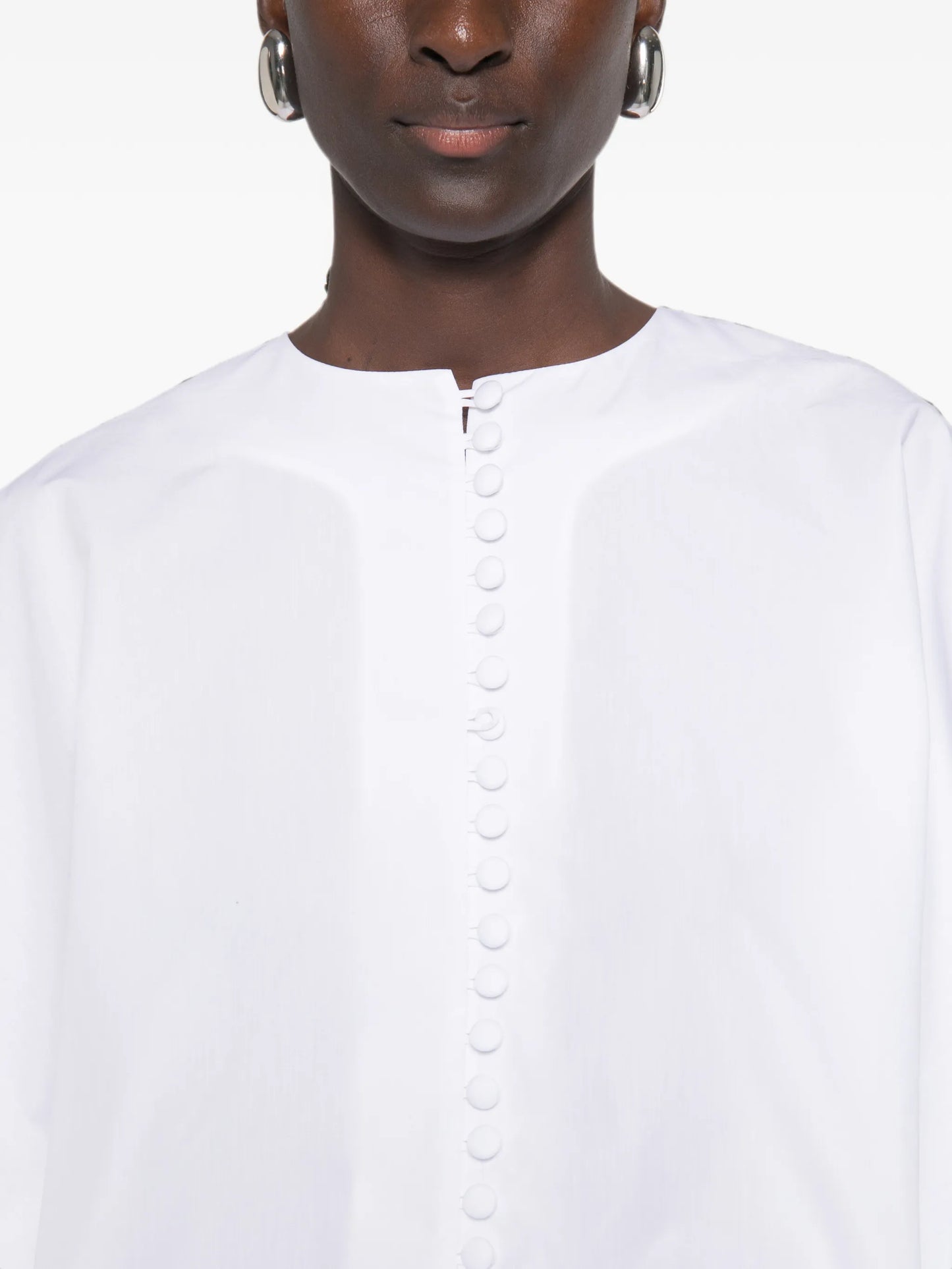 balloon-sleeve blouse