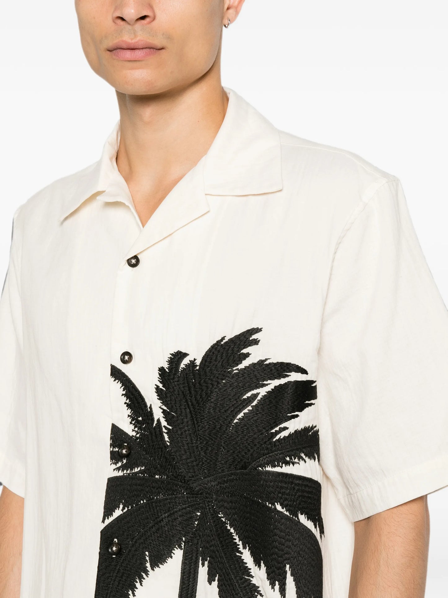 palm-embroidered shirt