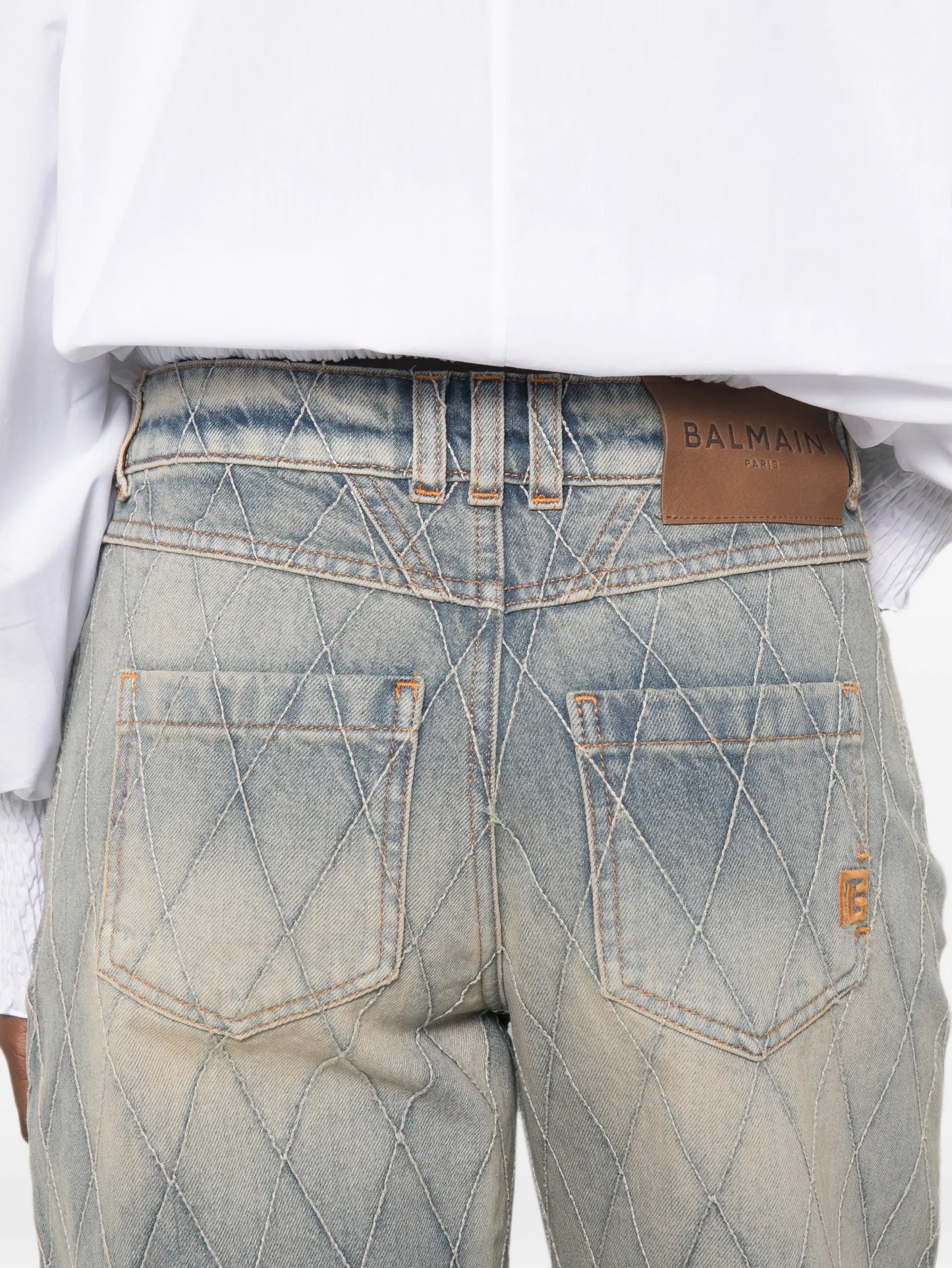 buttoned straight-leg jeans