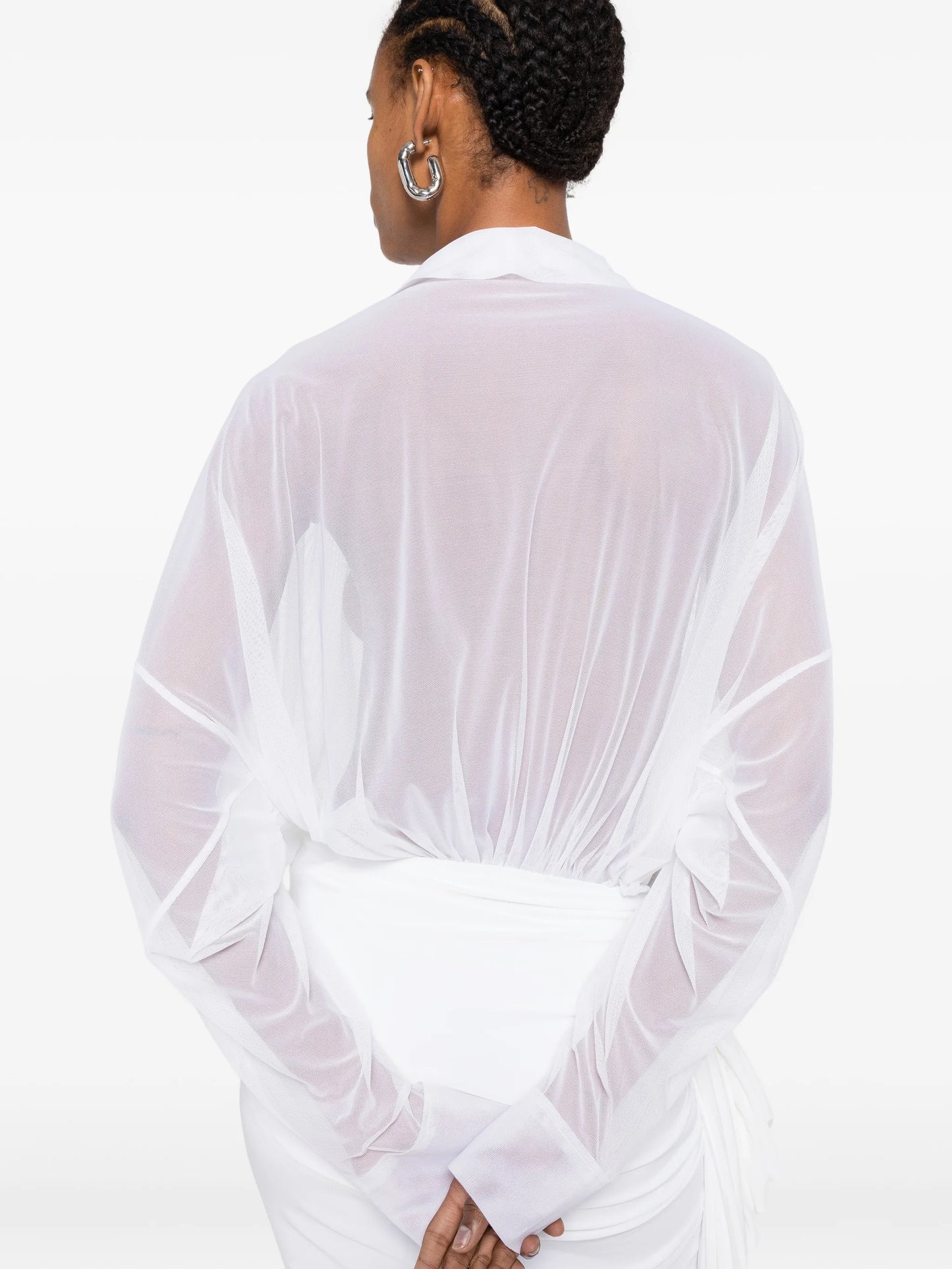 oversized-fit sheer bodysuit