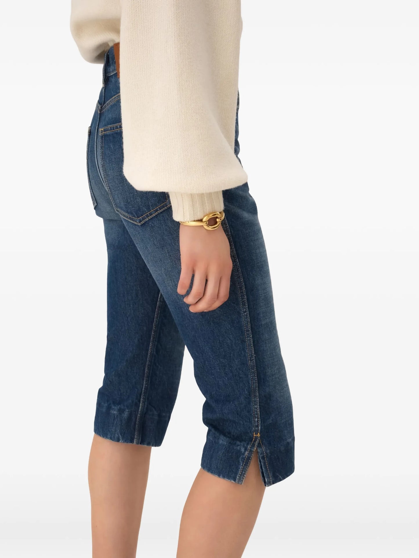 high-rise capri jeans