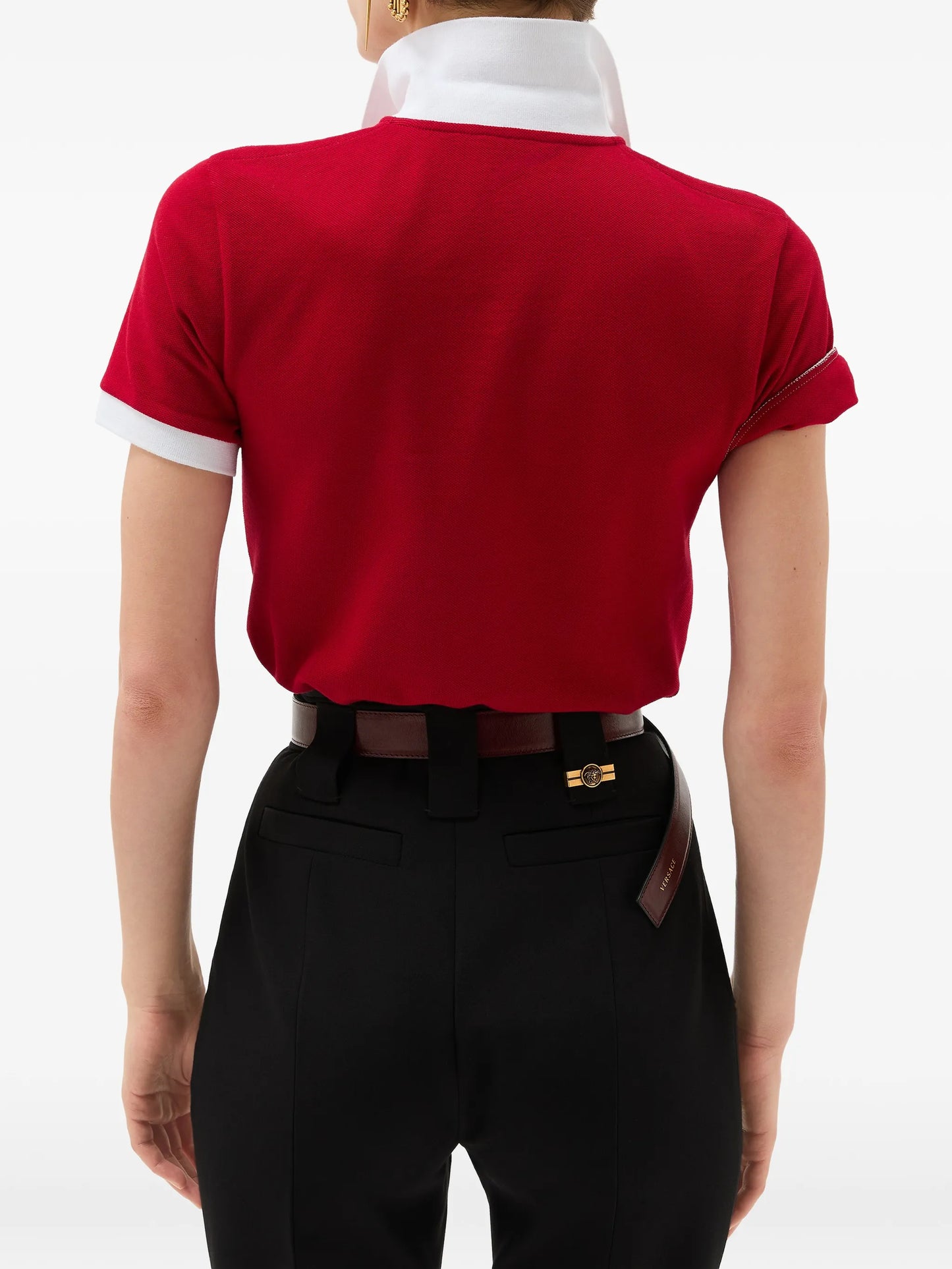 contrast-trim polo shirt
