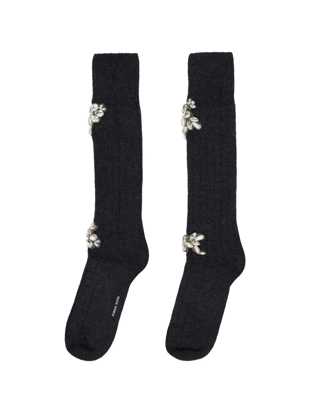 jewel-embellished ribbed socks