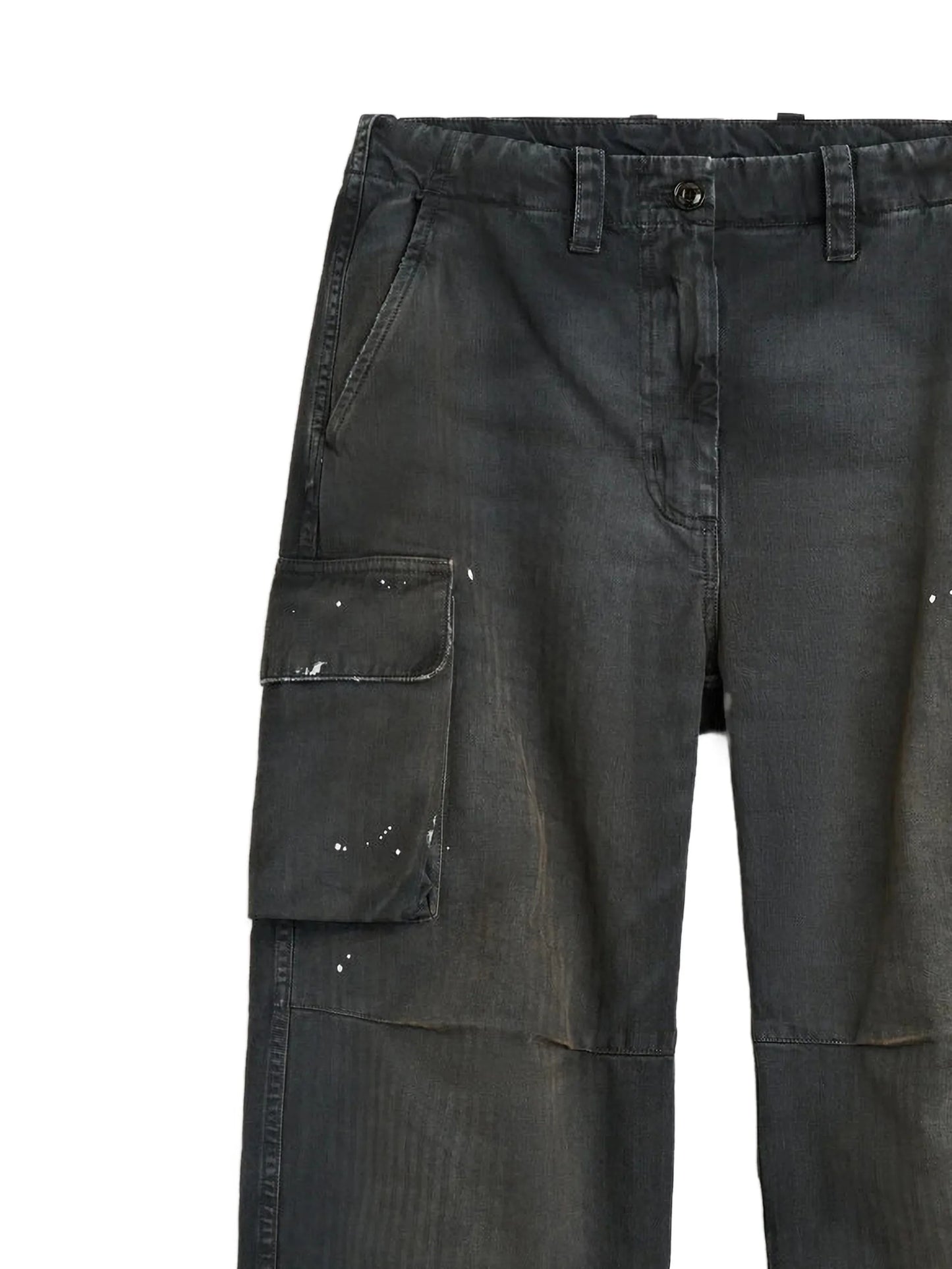 Peak cargo herringbone trousers