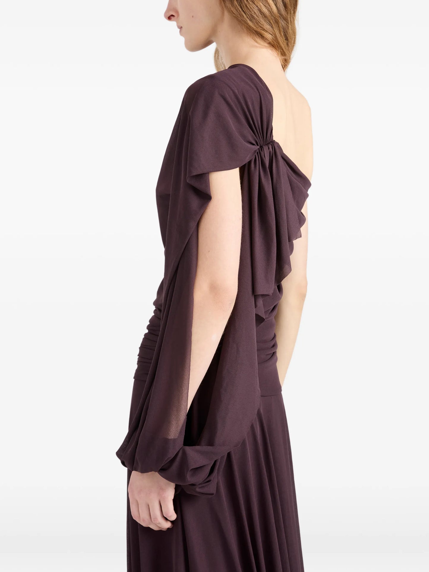 Gabri one-shoulder pleated midi dress