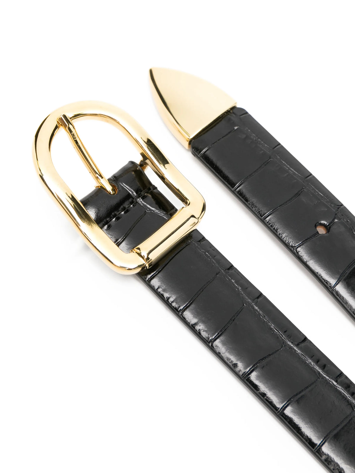 Mija crocodile-effect buckle belt