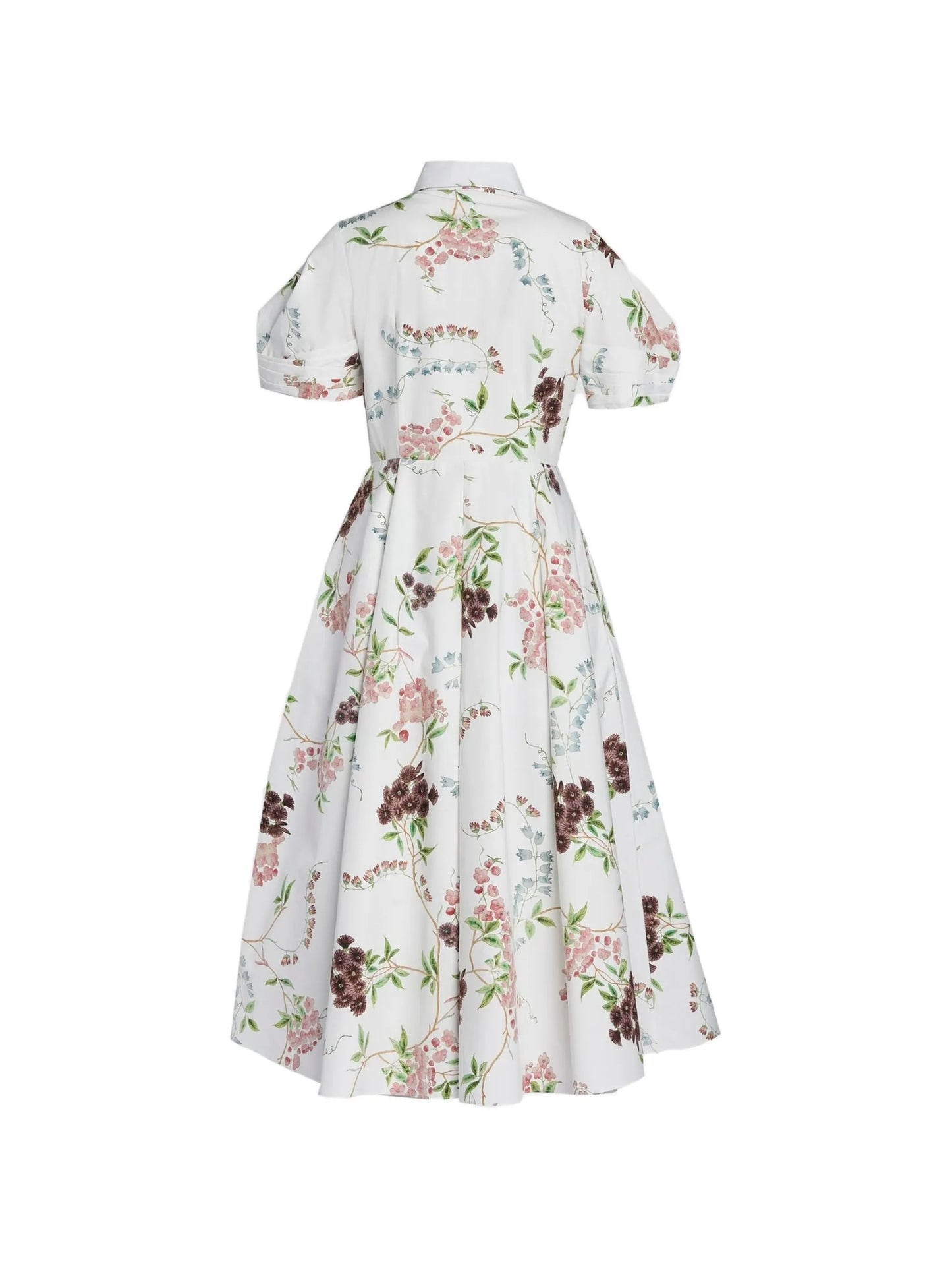short-sleeve floral-print midi dress
