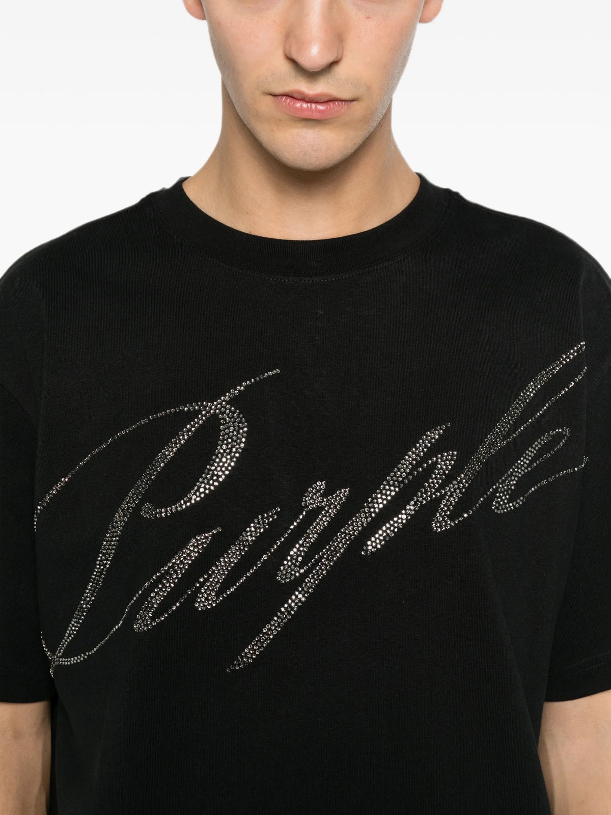 crystal slanted script T-shirt