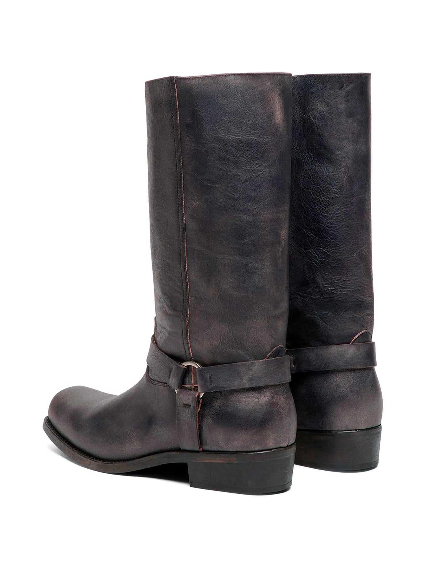 buckle-strap biker boots