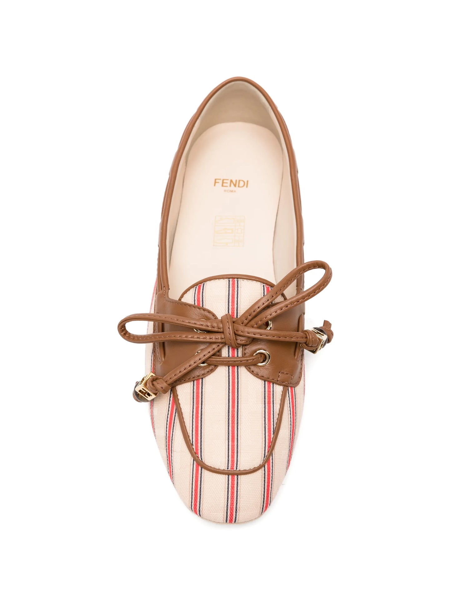 striped leather-trim loafers