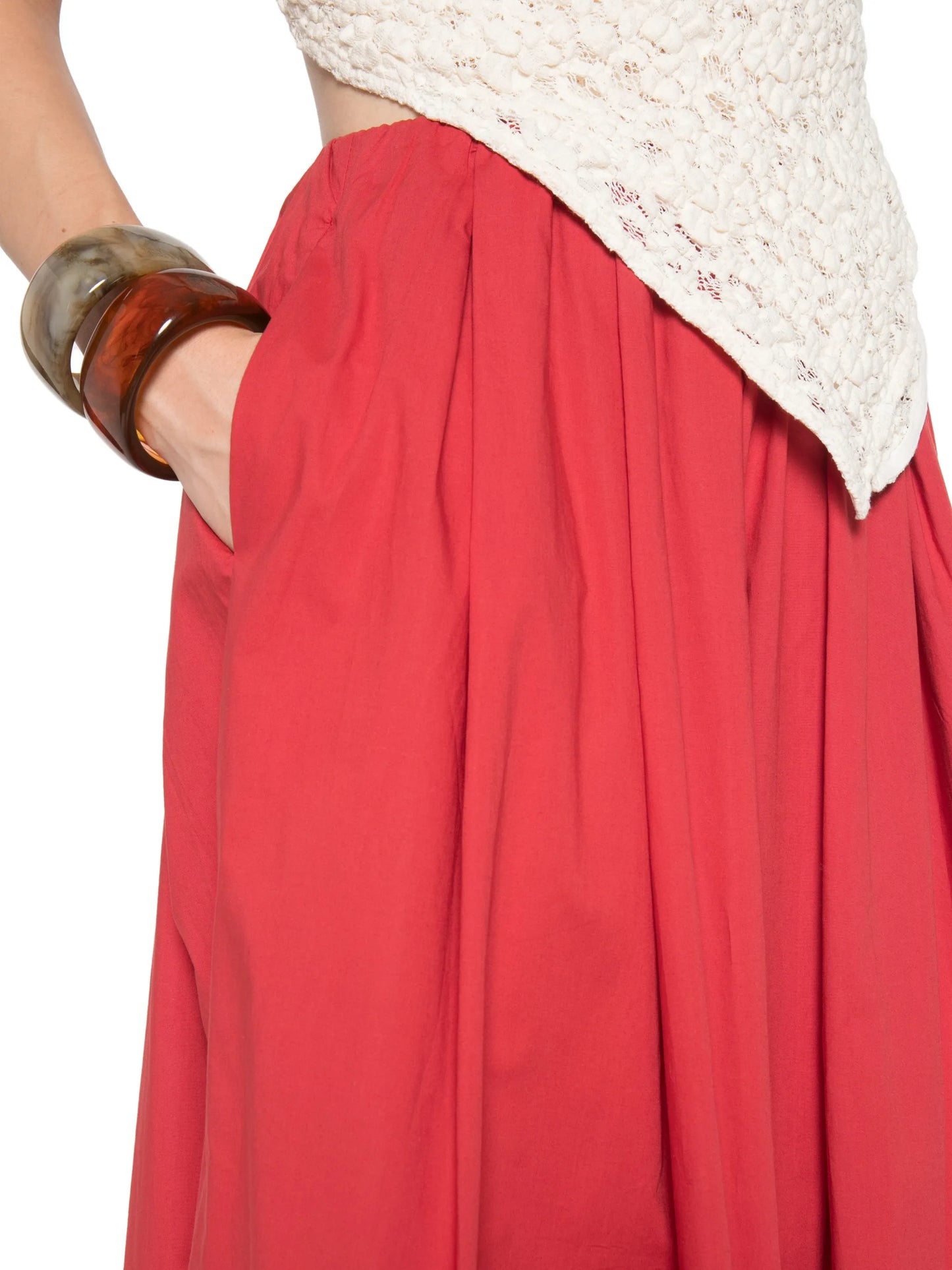 Cales pleated mid skirt