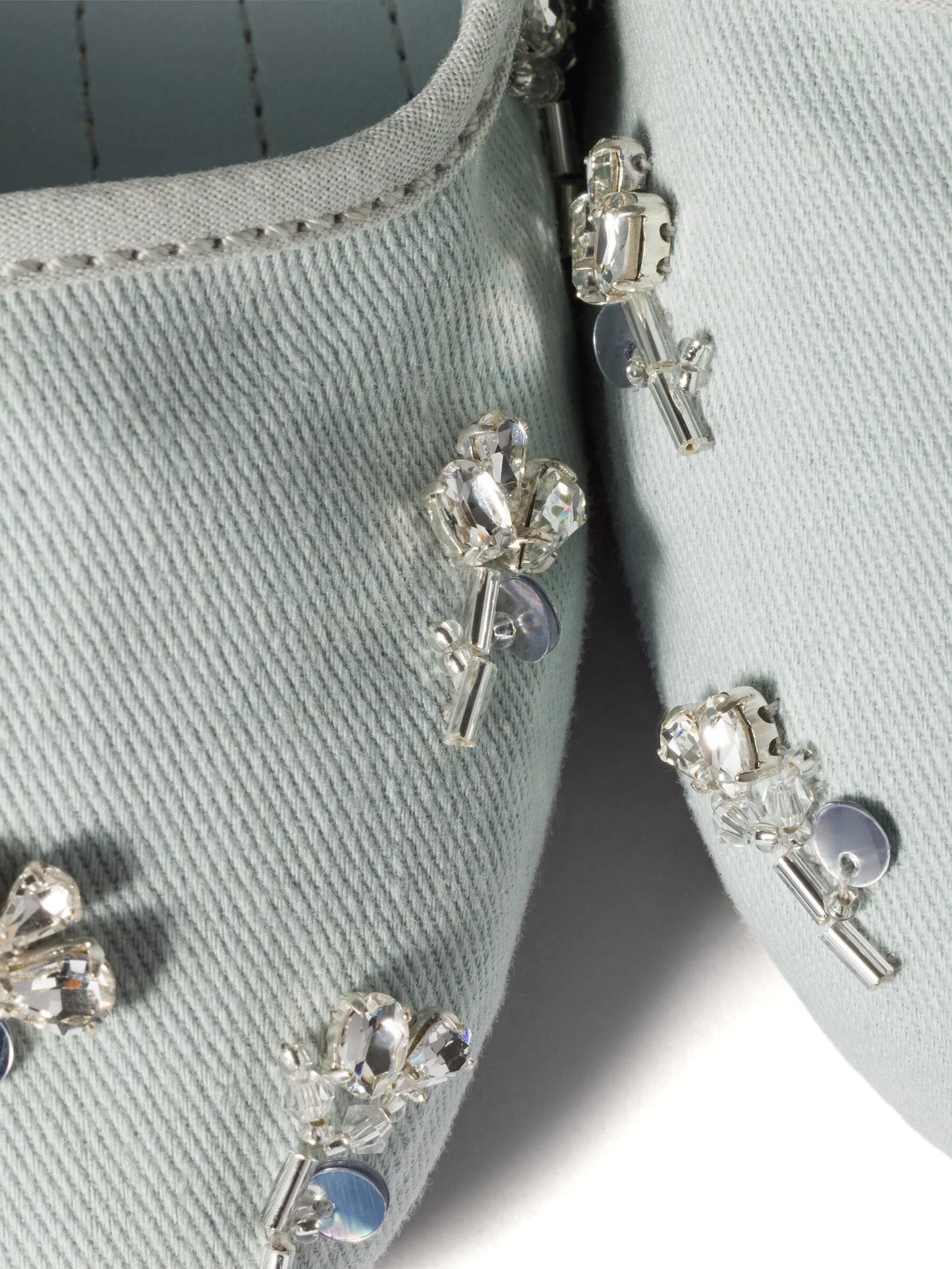 embroidered drill ballerinas