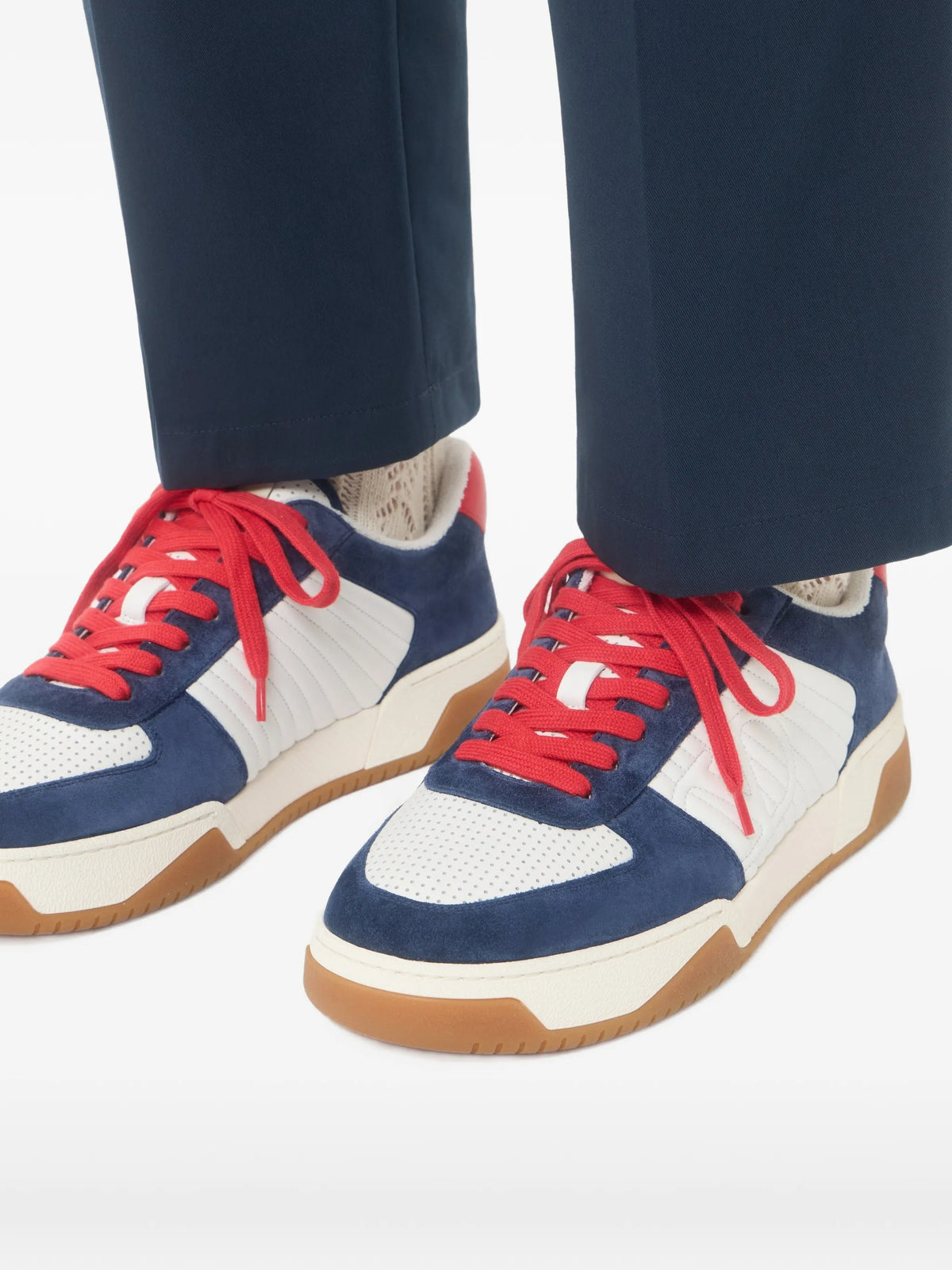 Sparry sneakers in split leather and nappa