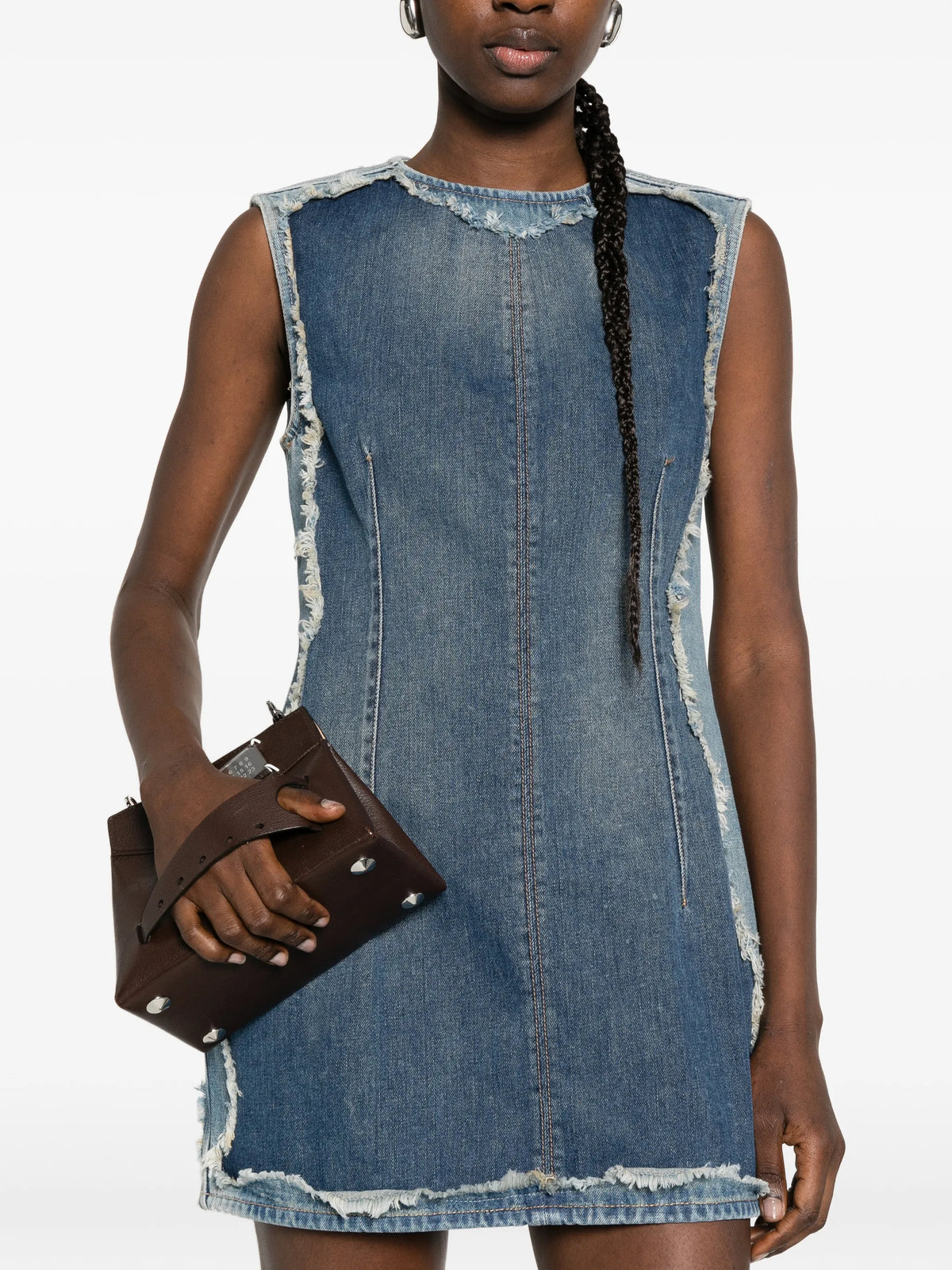 sleeveless frayed dress