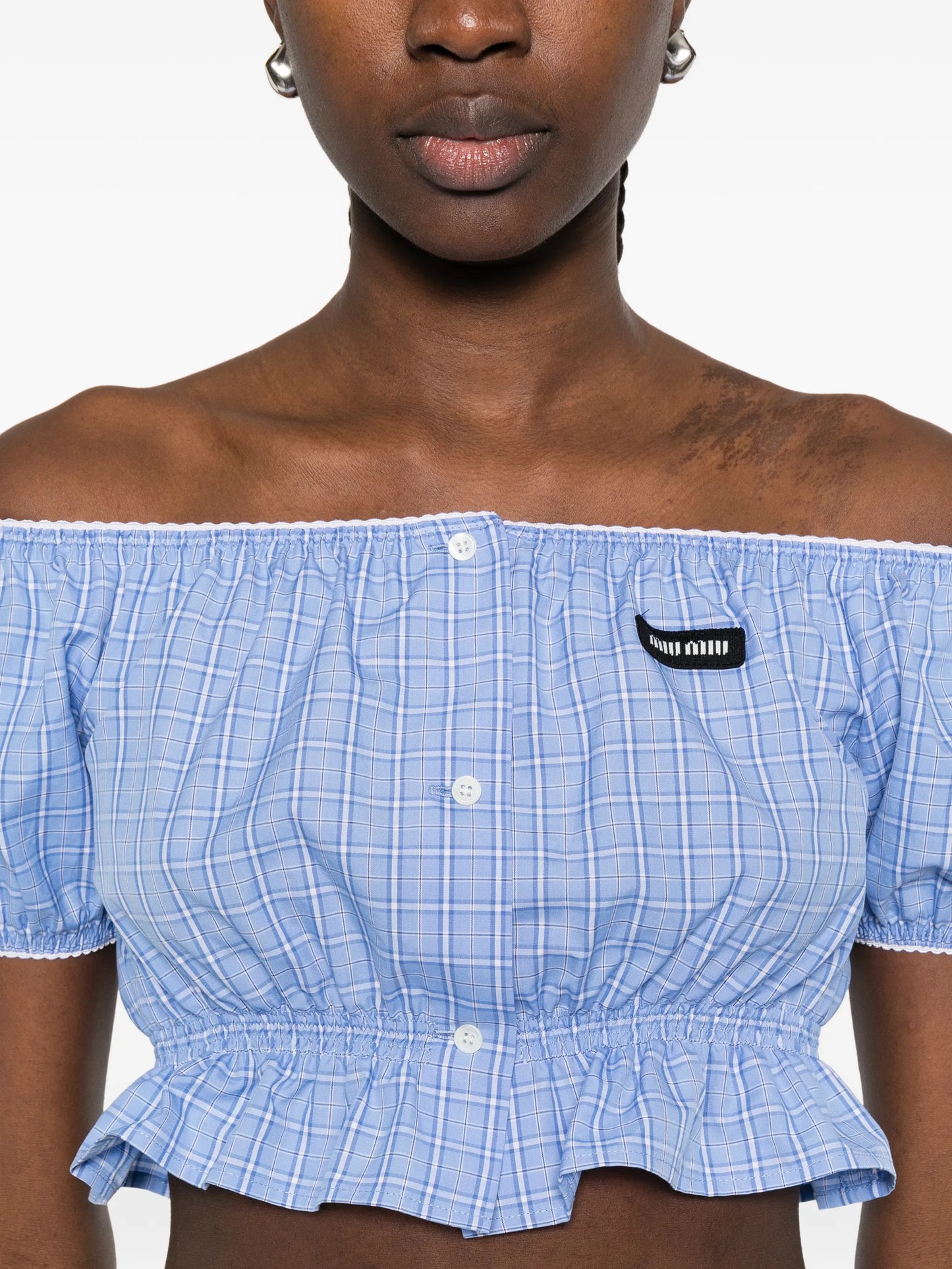 checked crop top