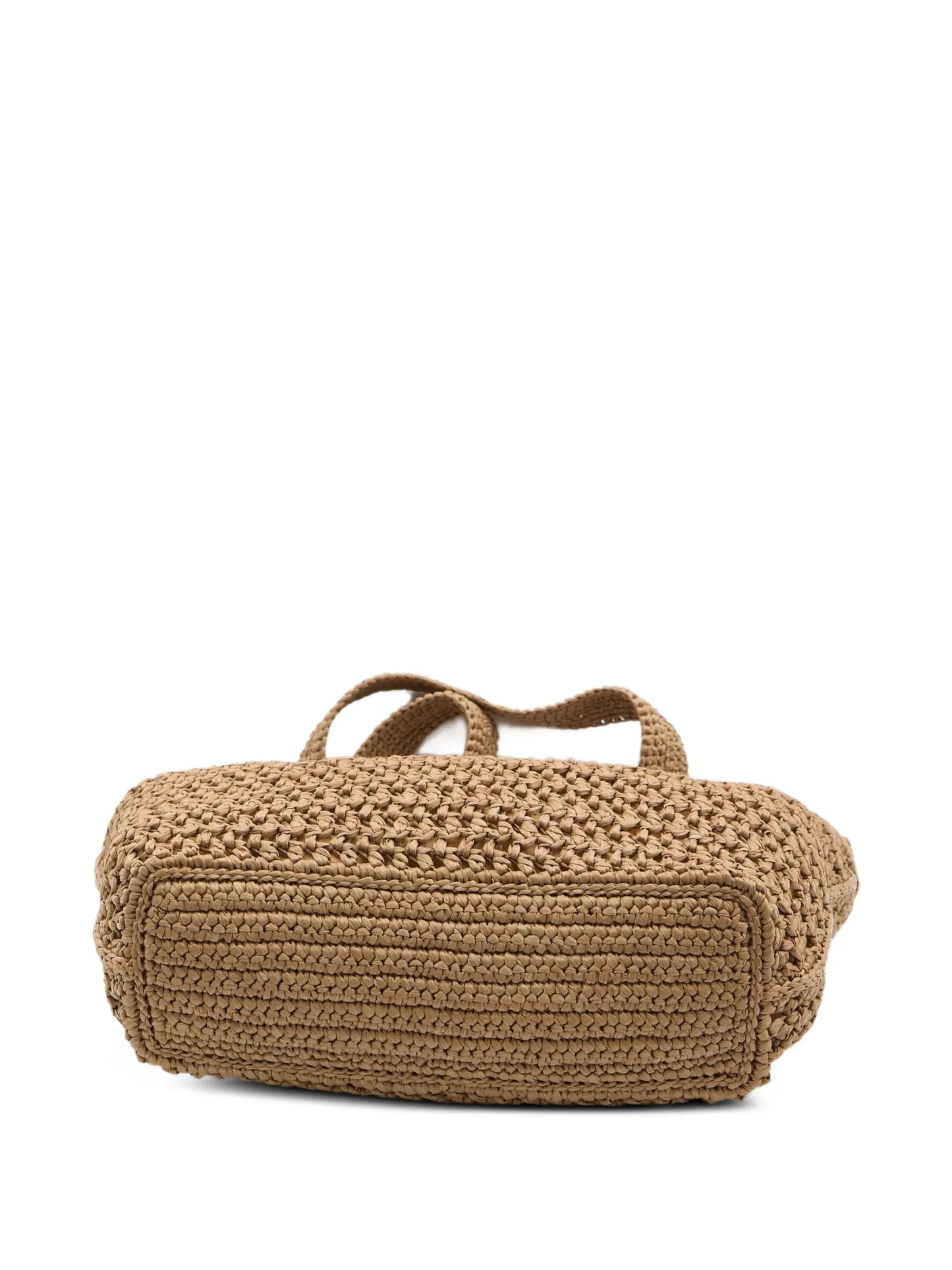shopping bag in raffia and leather medium