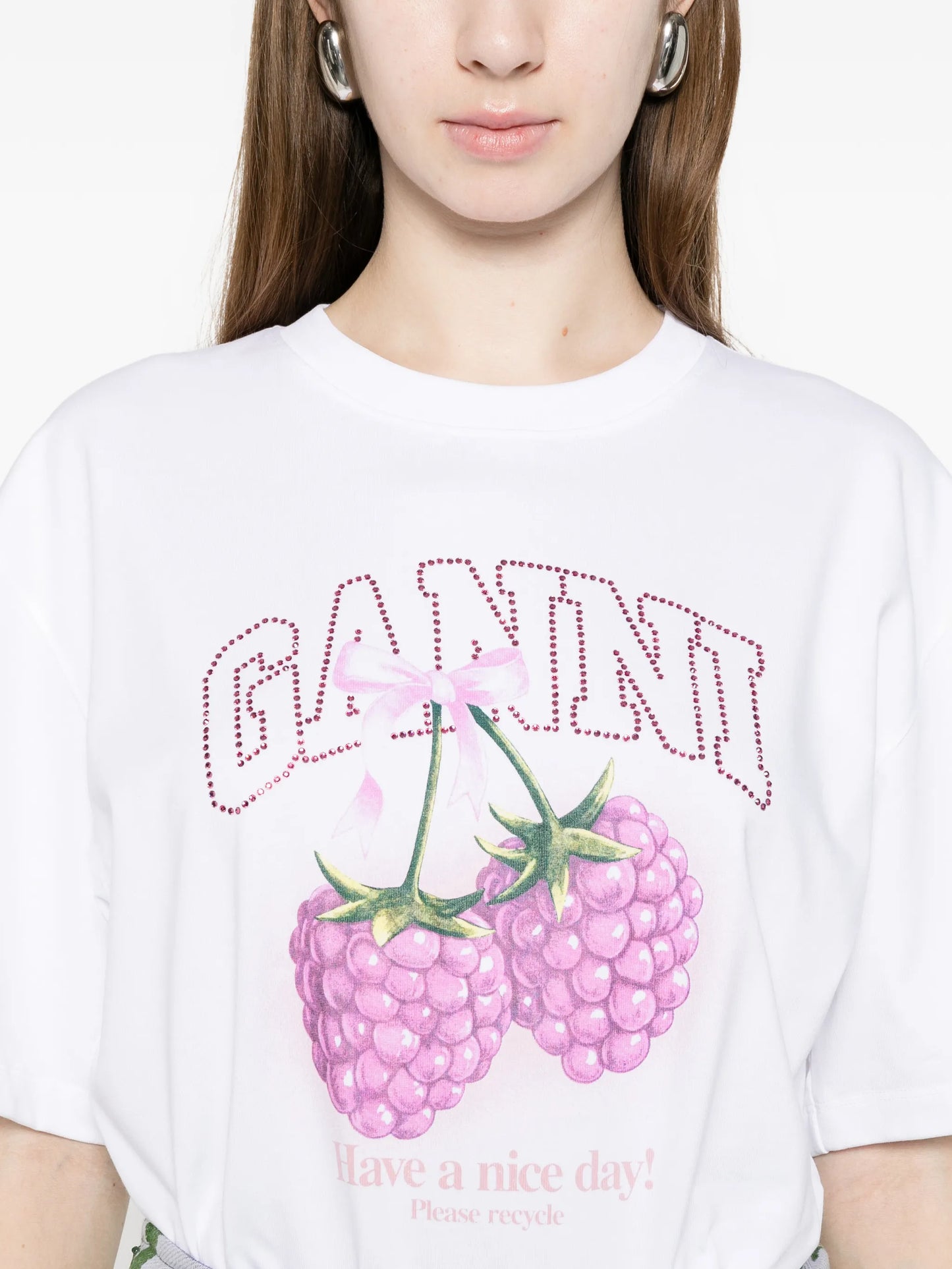 raspberry graphic T-shirt