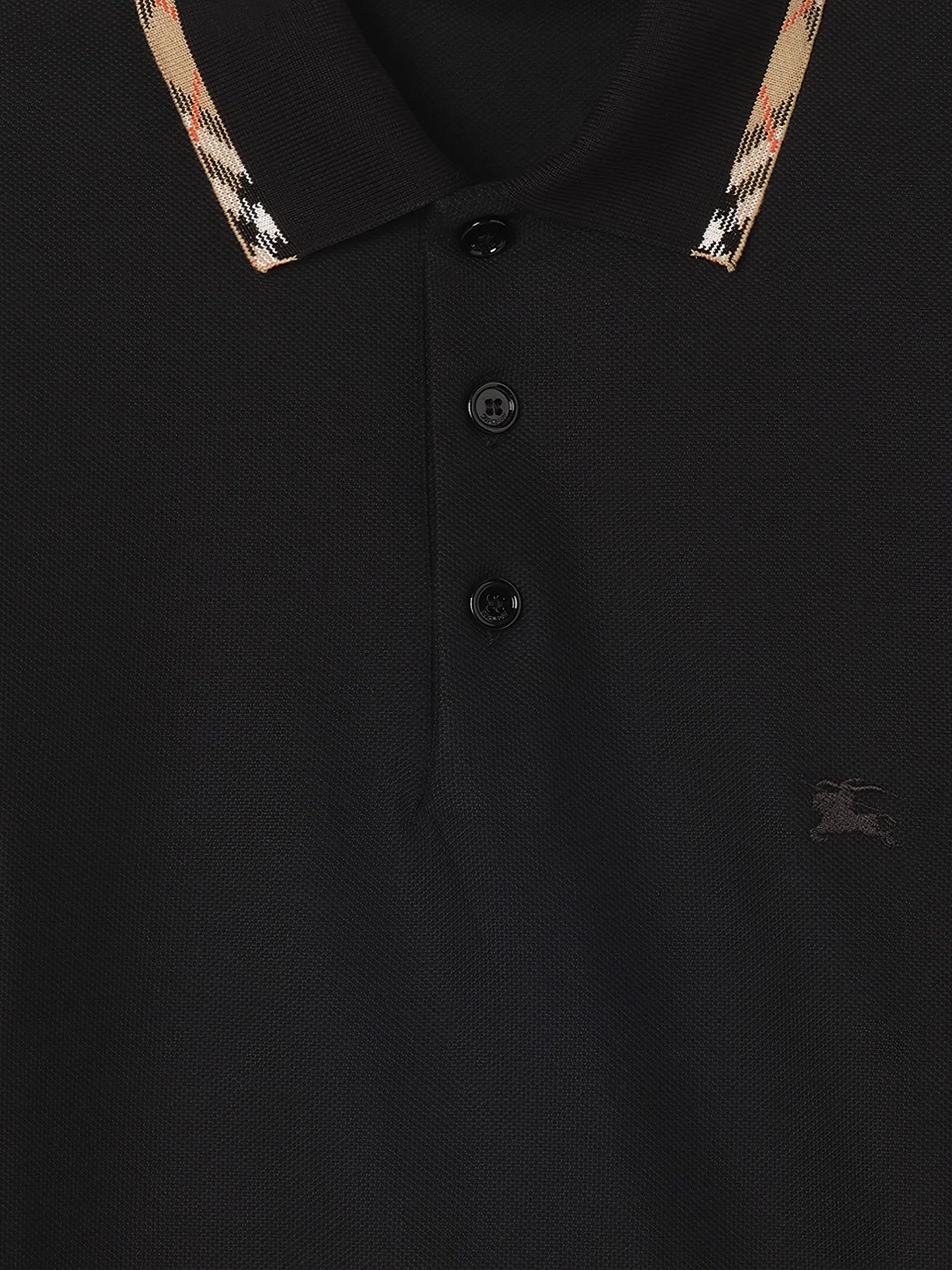 Check-trim cotton polo shirt