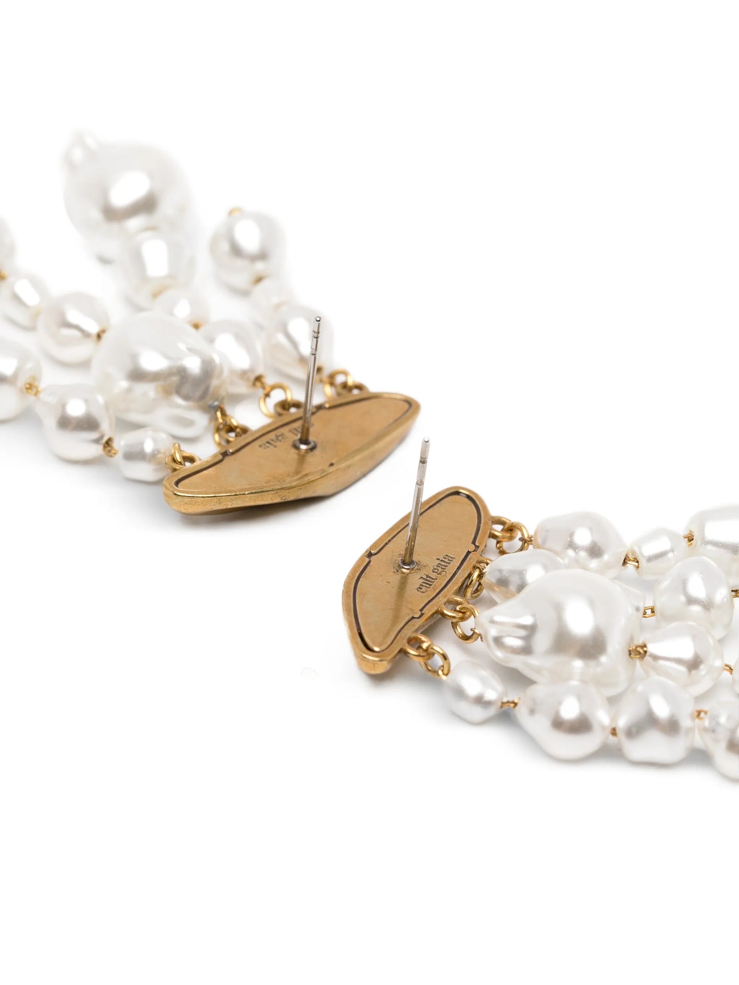 faux-pearl drop earrings
