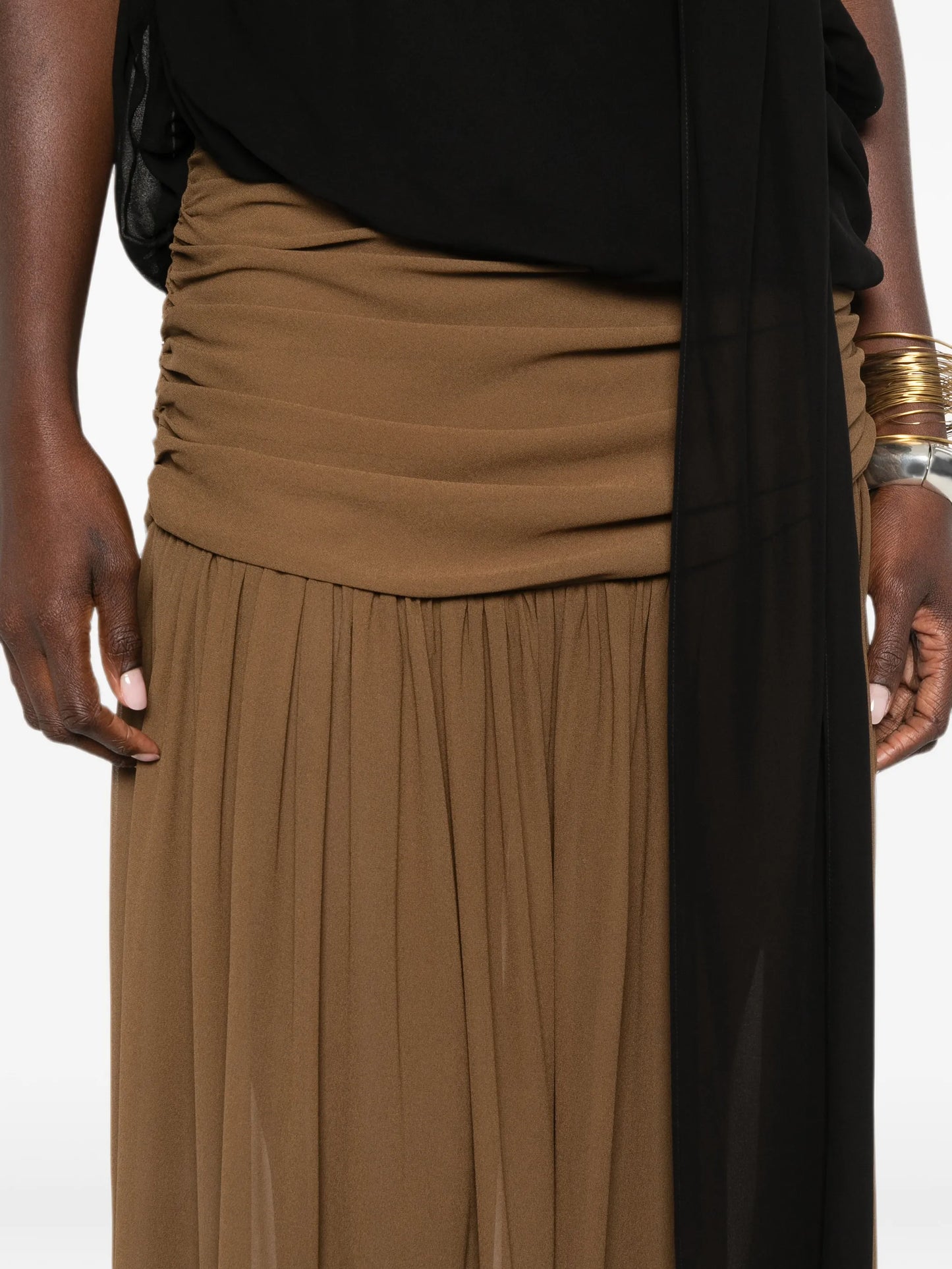 Agapito ruched maxi skirt