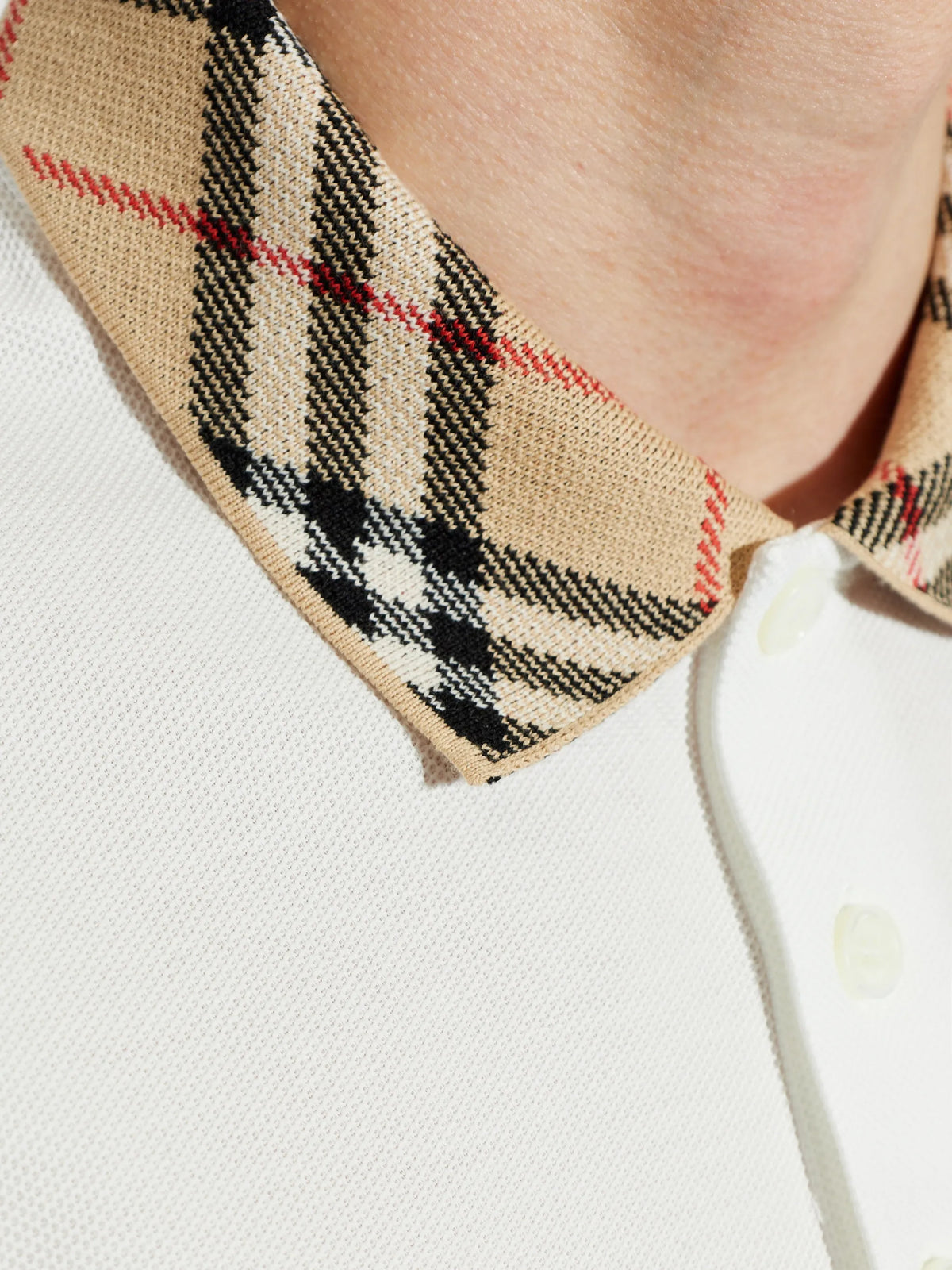 Check collar polo shirt