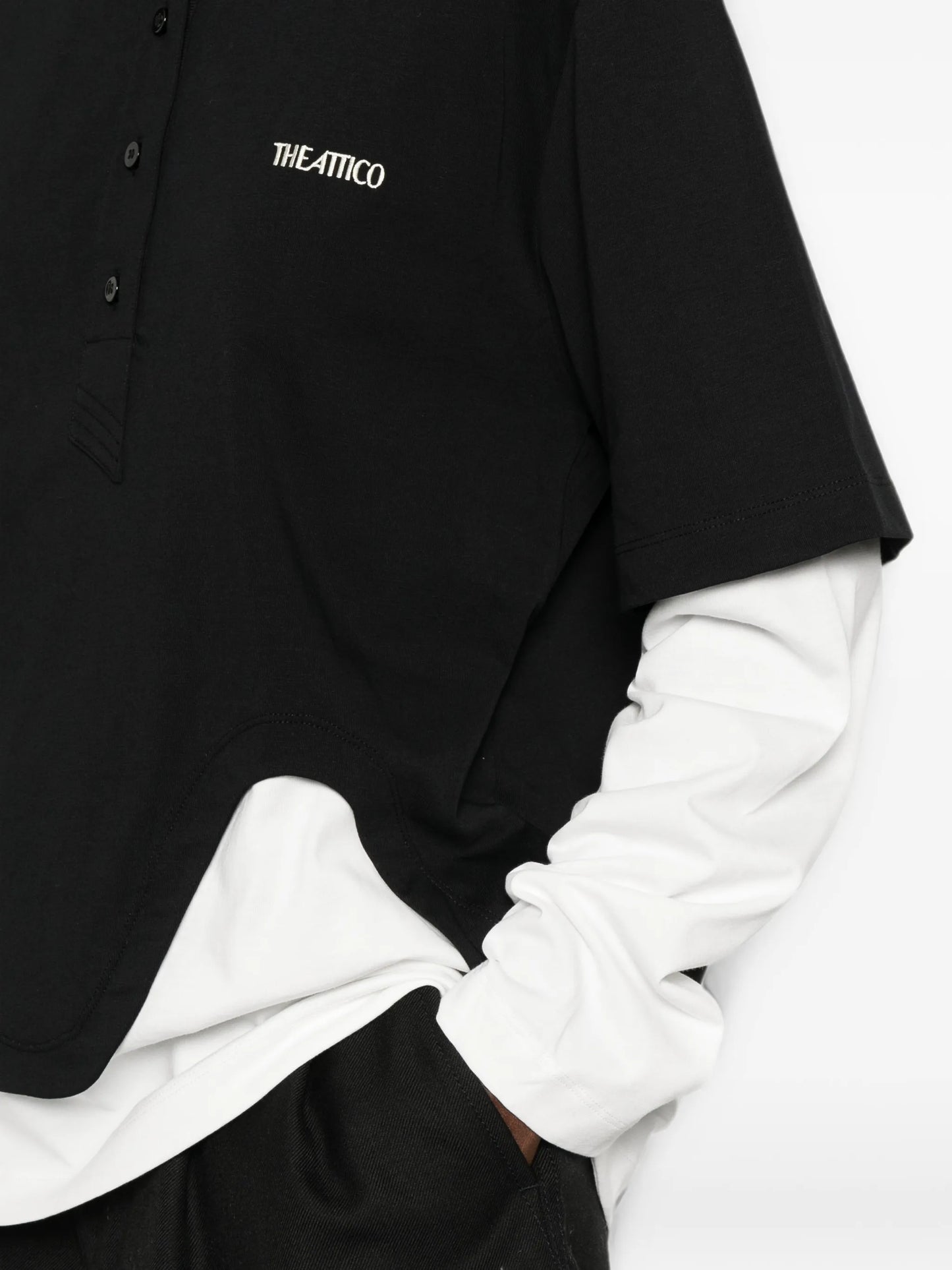 double-layered asymmetric T-shirt